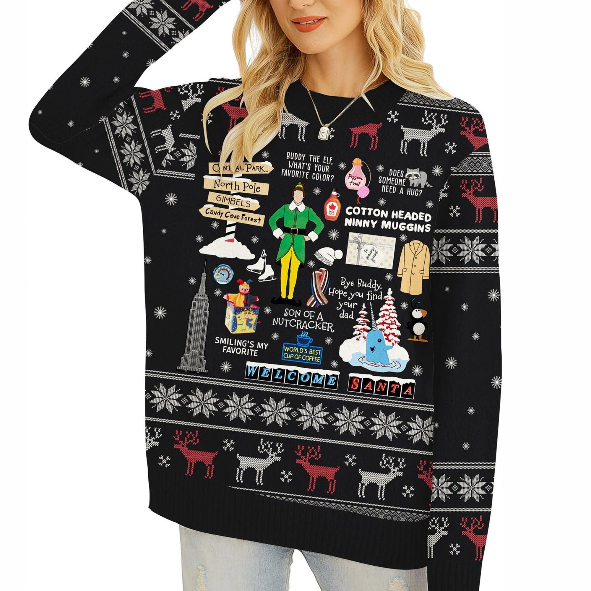 Buddy The Elf Ugly Christmas Sweater, Elf Movie Christmas Sweater, Christmas Xmas Gifts, Christmas Movie, Buddy Hobbs Elf Christmas Sweater