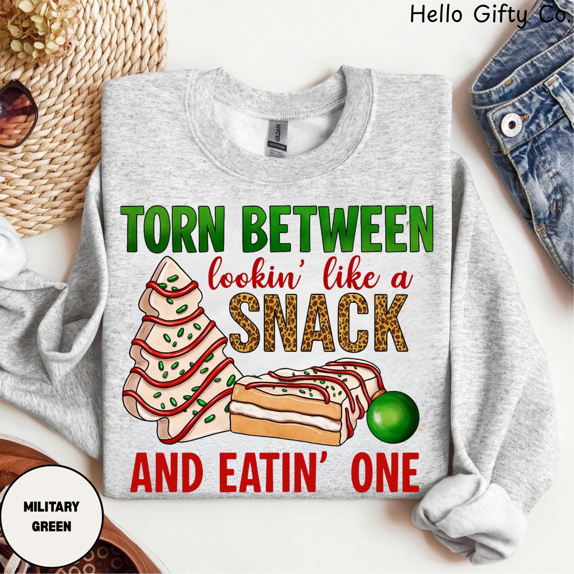 il_2000xN.7243768789_g3ii.jpg Funny Christmas Sweatshirt, Torn Between Looking Like A Snack And Eating One Sweatshirt, Gym Workout Sweatshirt, Funny Sarcastic Sassy Gift