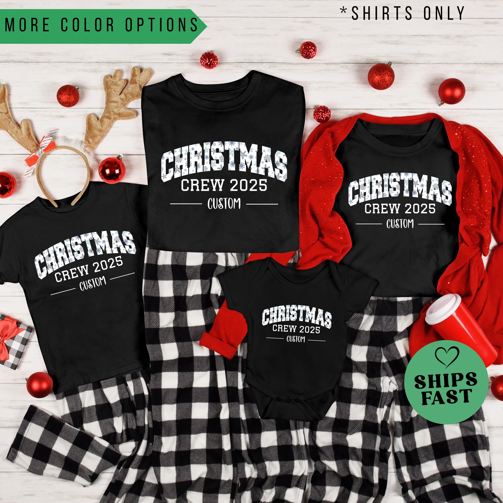 Custom Family Christmas 2025 Shirt, Matching Family Christmas Tshirt, Personalized Name Christmas Shirt, Varsity Snow Christmas Shirt