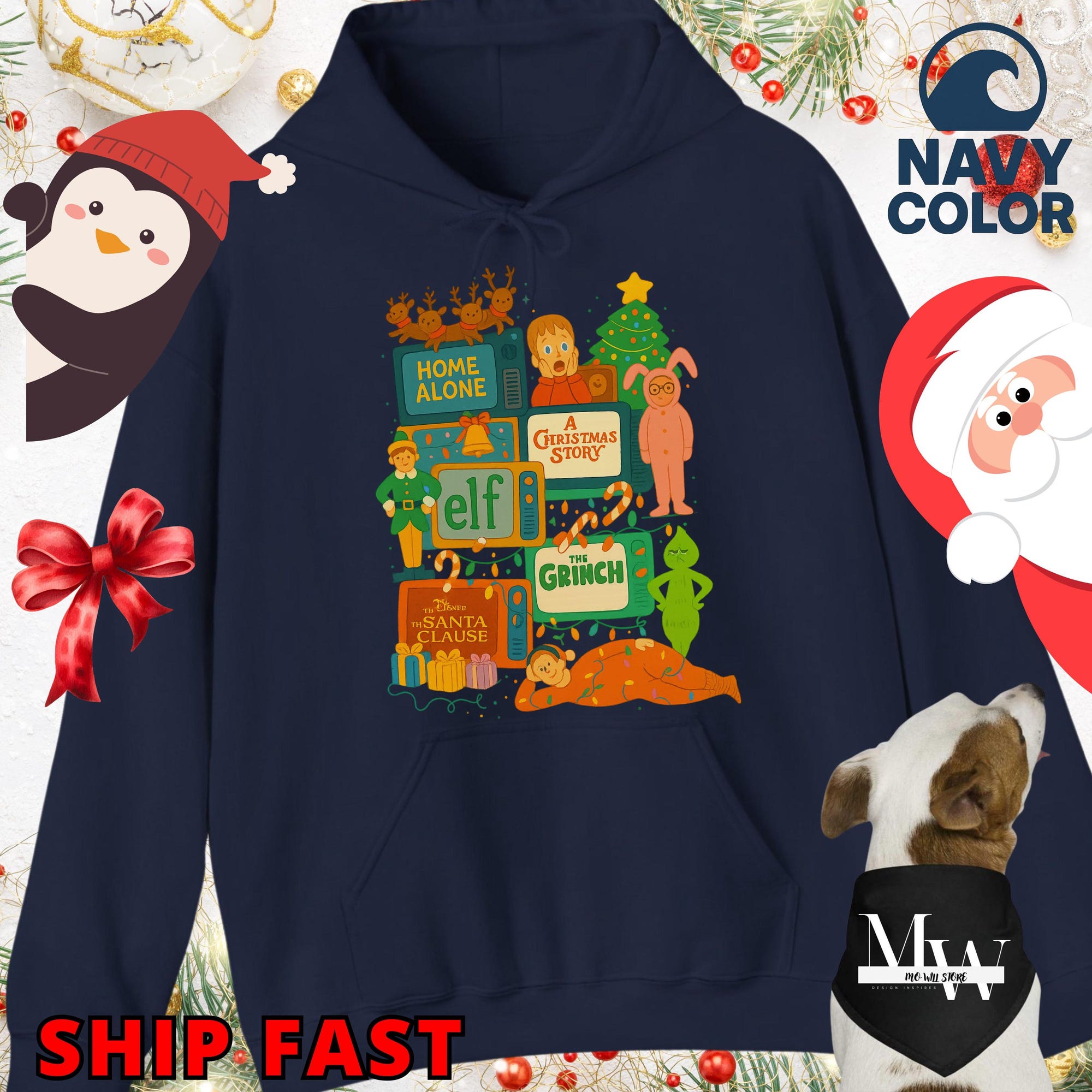 il_2000xN.7245438188_8s0g-1.jpg Comfort Colors ® Christmas Movie Shirt A Christmas Story Santa Clause Sweatshirt Funny Holiday Graphic Tee, Retro Christmas Shirt Bandana