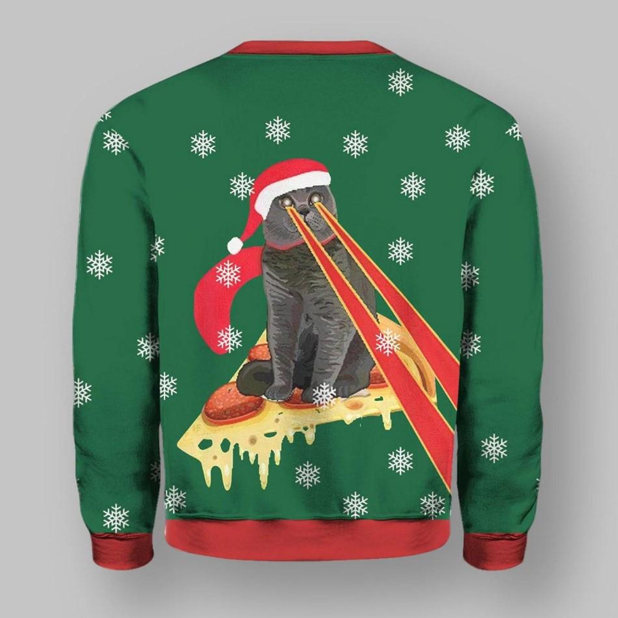 il_2000xN.7245562236_ifqi.jpg Funny Cat Ugly Christmas Sweater, Pizza Slice Laser Eyes Cat Holiday Jumper, Santa Hat Cat Xmas Party Pullover Gift for Men Women