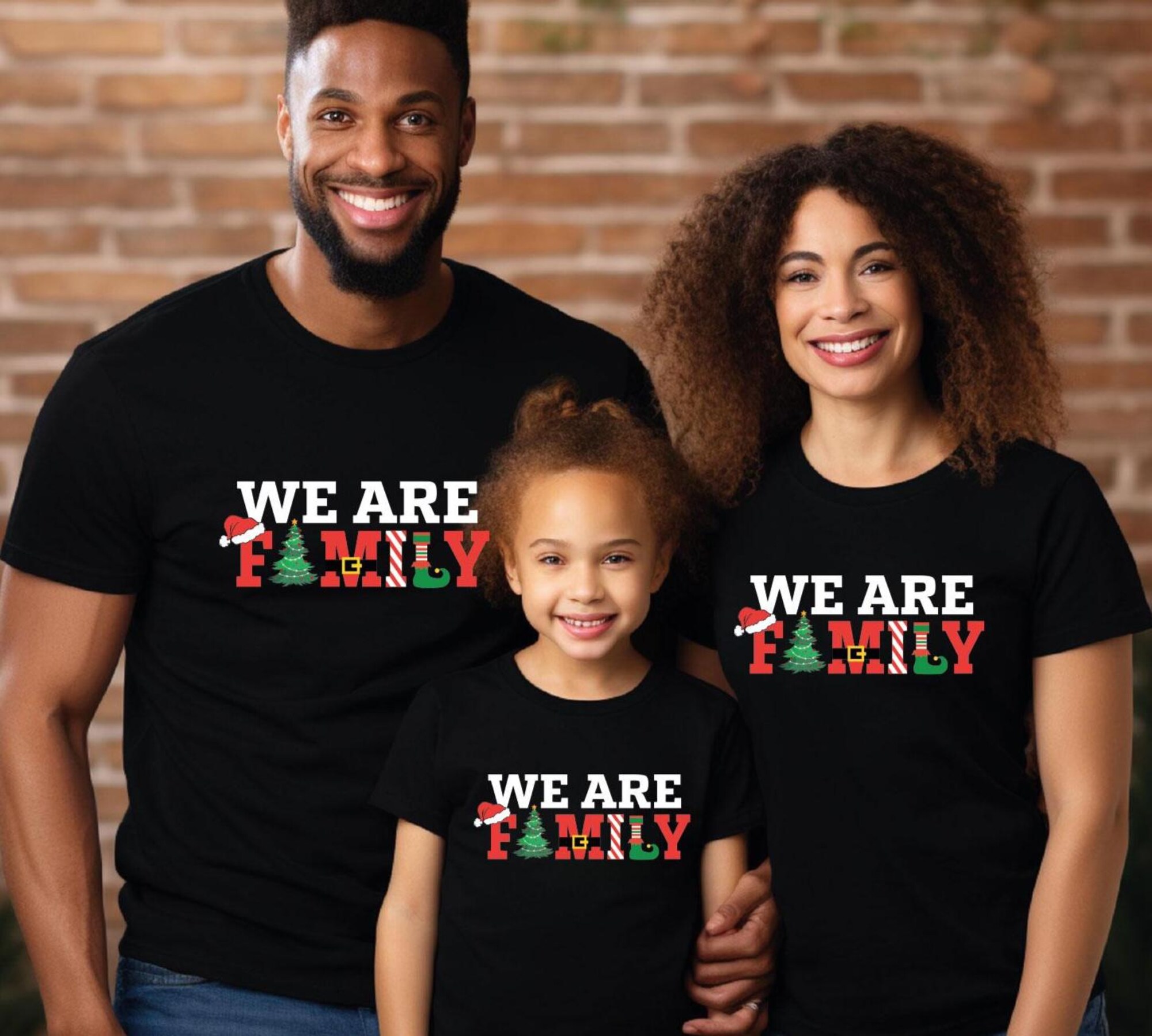 Family Christmas Shirt: We Are Family T-Shirt  Matching Christmas Tee  Christmas Gift