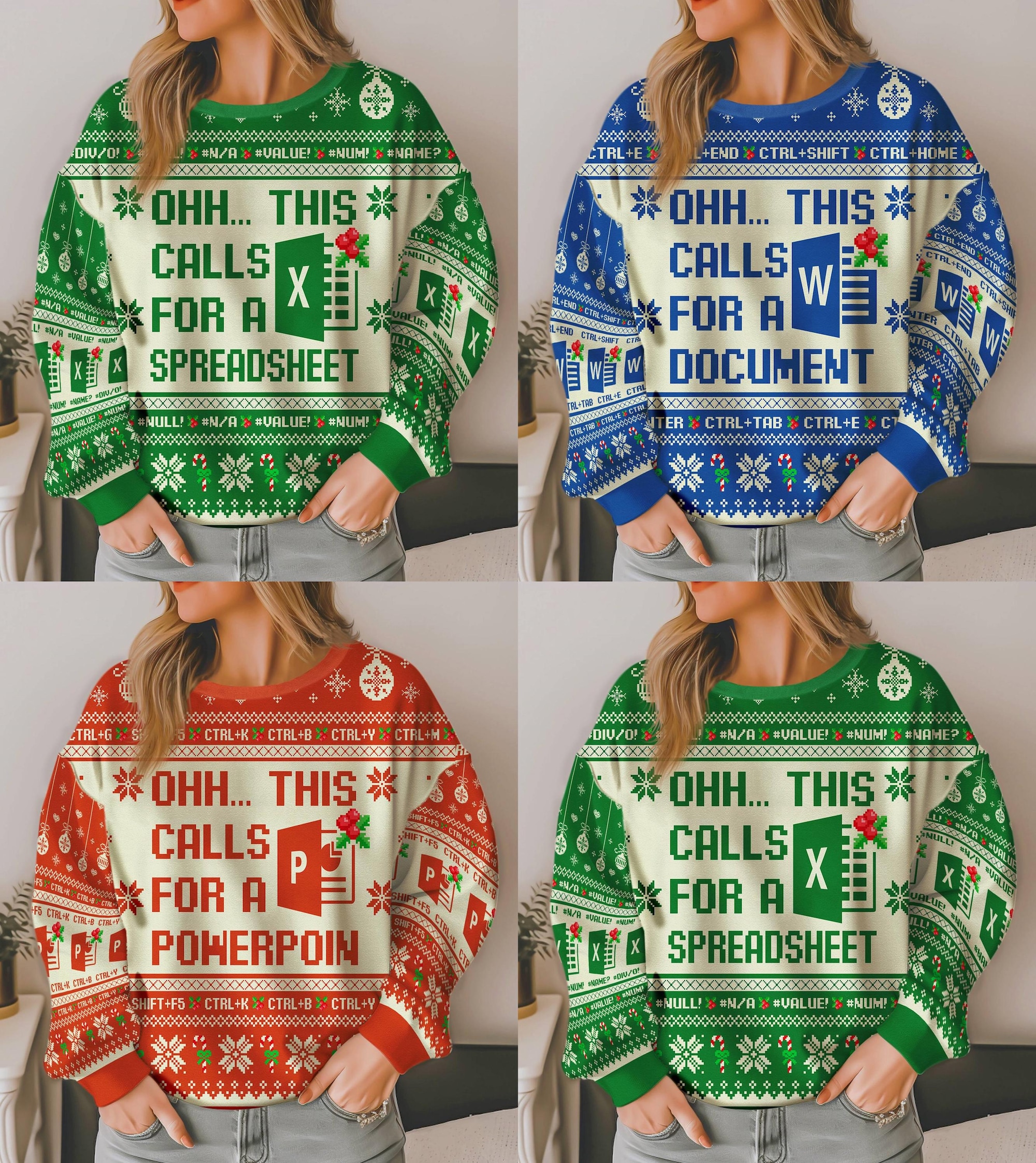 Ohh This Calls For A Spreadsheet Ugly Sweater, Excel Freak In The Sheets Ugly Christmas, Excel Group Matching Christmas Shirt Xmas Gift 2025