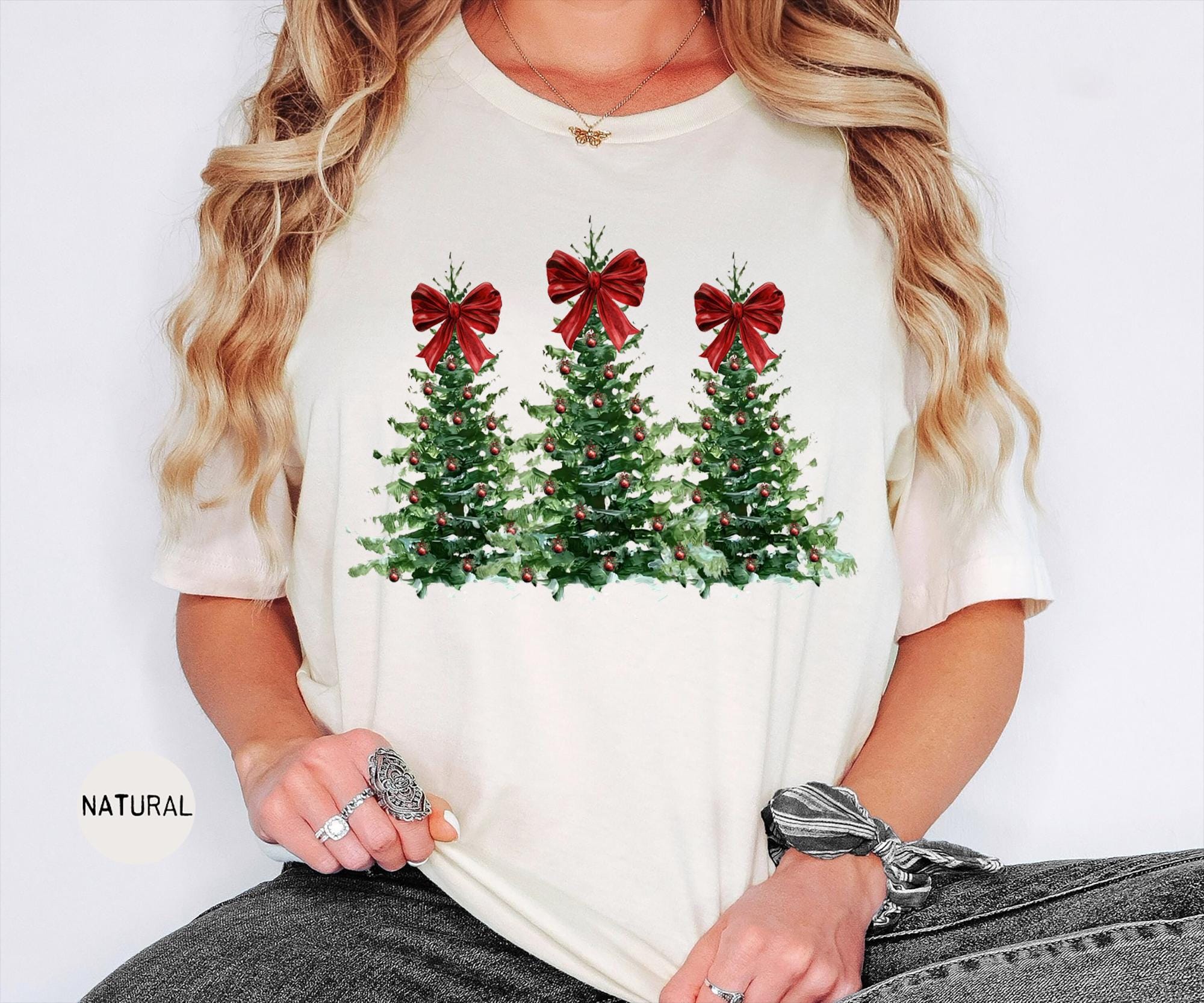 Woman’s Holiday Shirt, Women’s Xmas Tee, Christmas Sleigh Crewneck, Christmas Tree Tee, Xmas Tree, Women’s Christmas Tee, Chic Winter Shirt