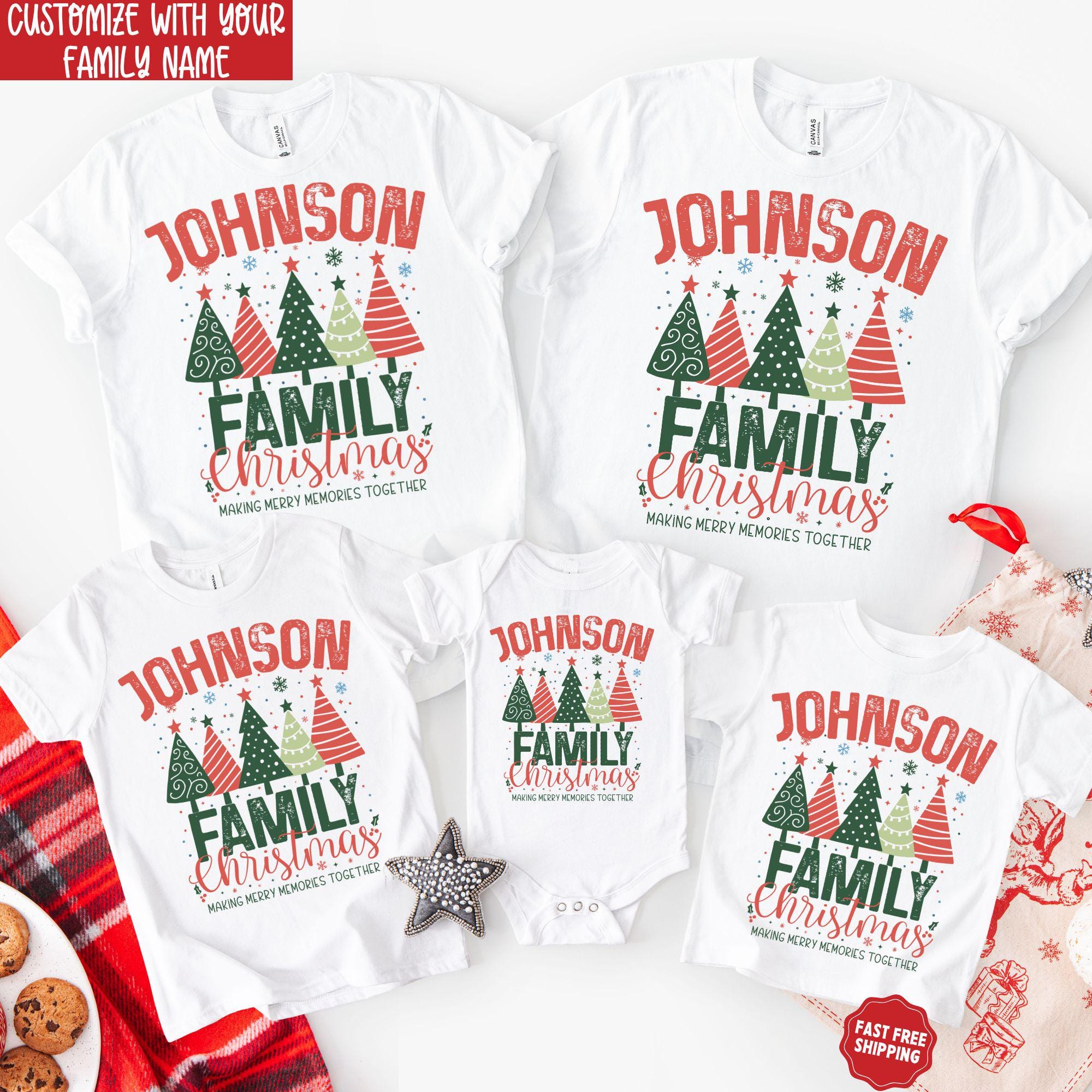Matching Family Christmas Shirts, Custom Family Christmas Shirts, Personalized Name Christmas Family Shirt, Matching Xmas Tees