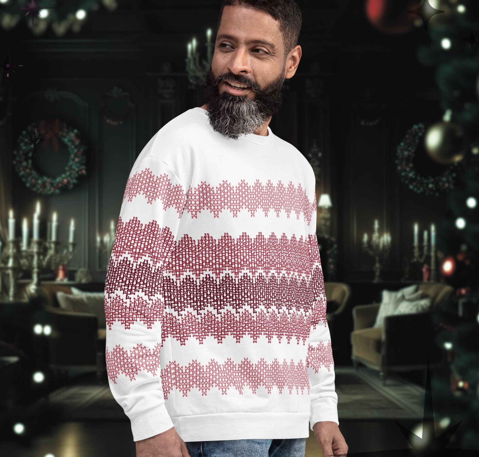 il_2000xN.7247081890_6nii-1.jpg Hidden Message Sweatshirt – "Happy Fucking Holidays" Red Fair Isle All-Over Unisex Crewneck 2xs-6xl