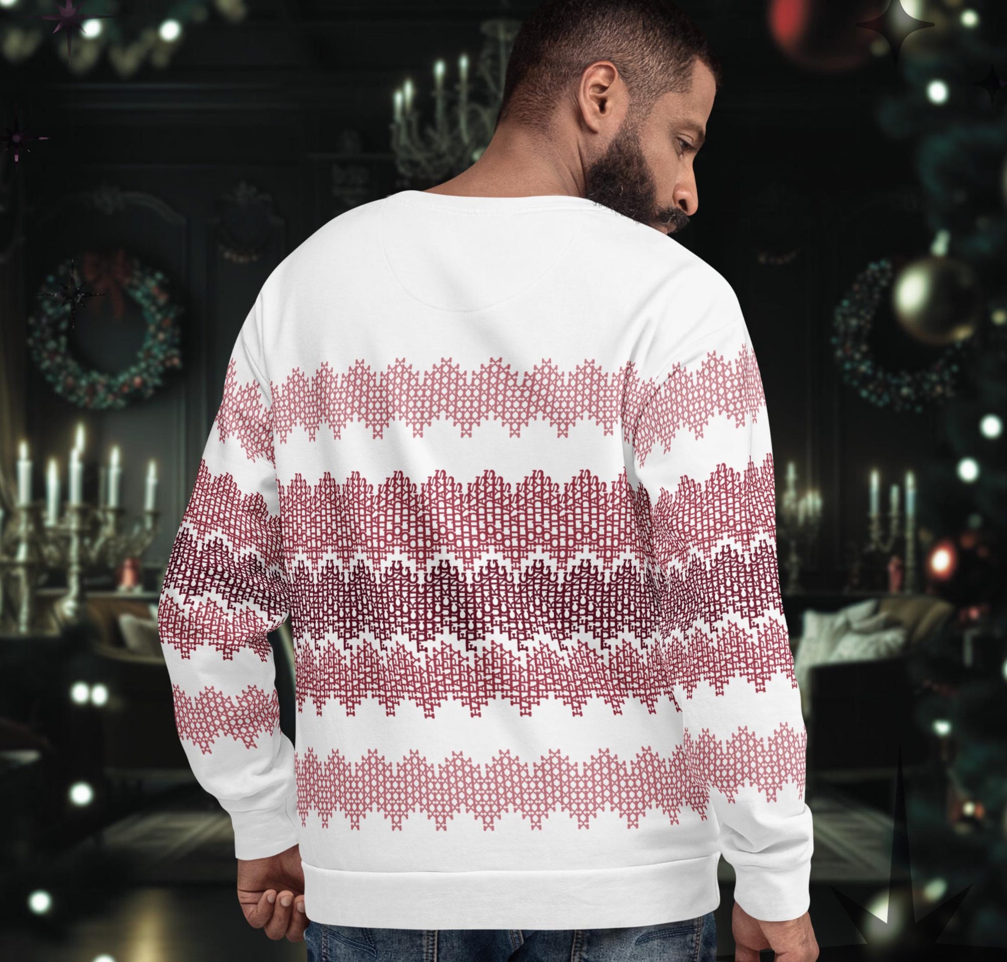 il_2000xN.7247081894_ckq7-1.jpg Hidden Message Sweatshirt – "Happy Fucking Holidays" Red Fair Isle All-Over Unisex Crewneck 2xs-6xl