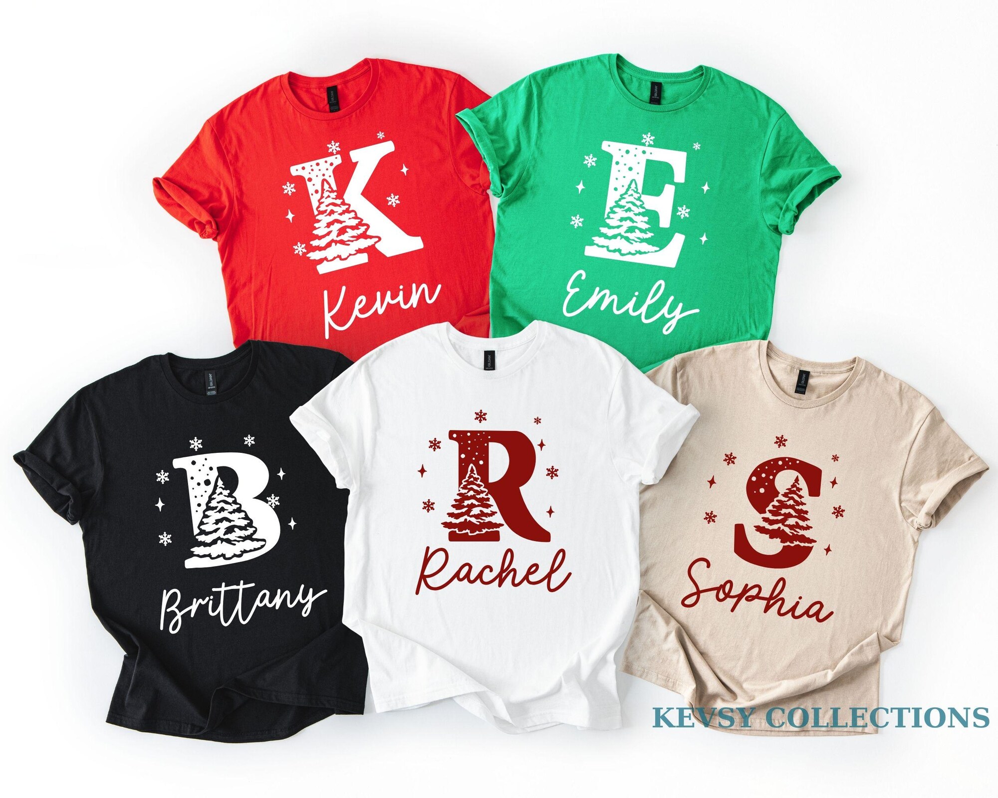il_2000xN.7247835616_9fr3-1.jpg Family Christmas Shirt, Christmas Name Custom Shirt, Initial Family Xmas Pjs Christmas Custom Letter Shirt Personalized Christmas Family Tee
