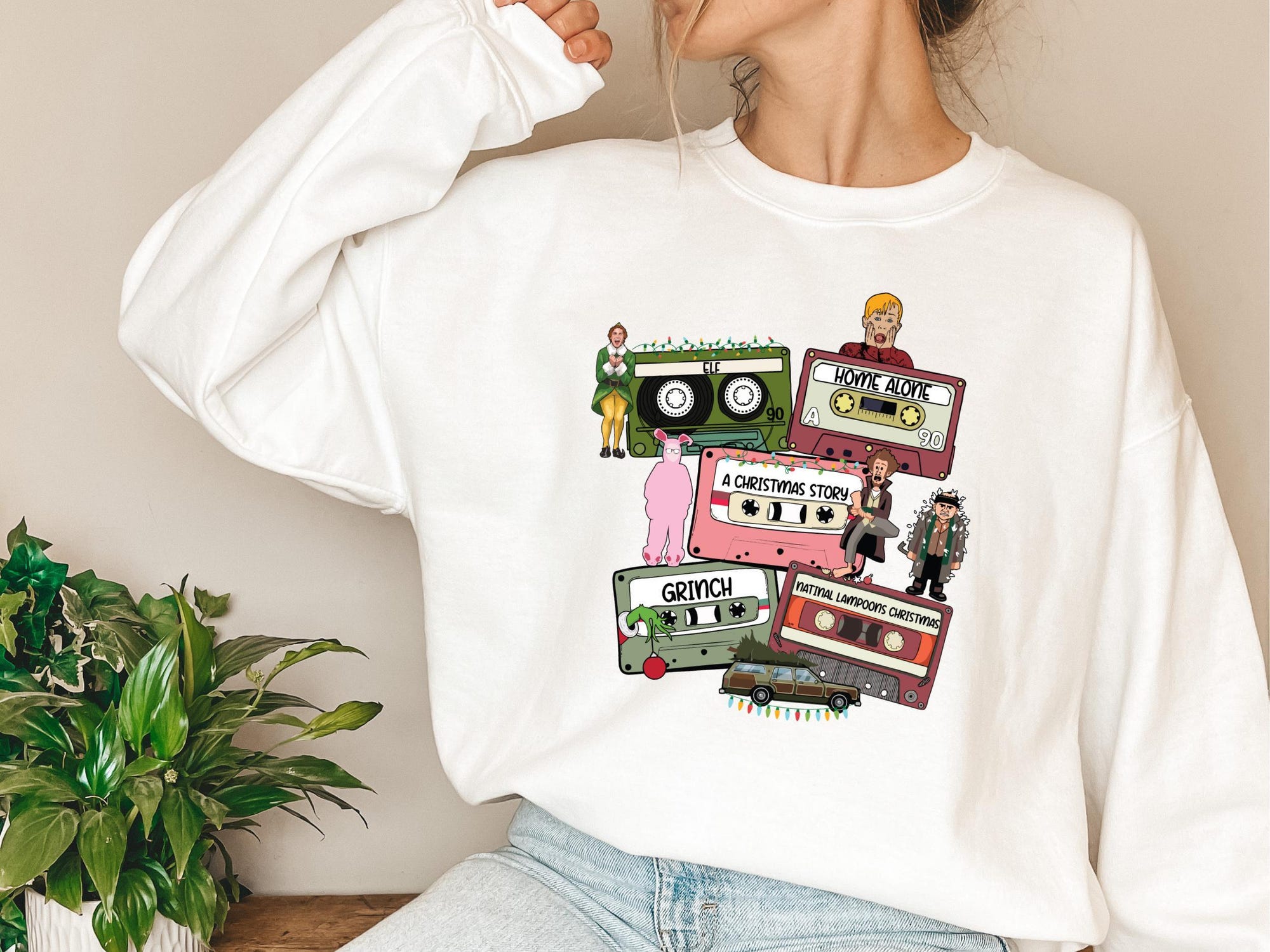 Christmas Nostalgic VCS Movies Shirt, Trendy Christmas Movies Tee, Home Alone Grinch Shirt, Retro Christmas Sweatshirt, Christmas Shirt, 328