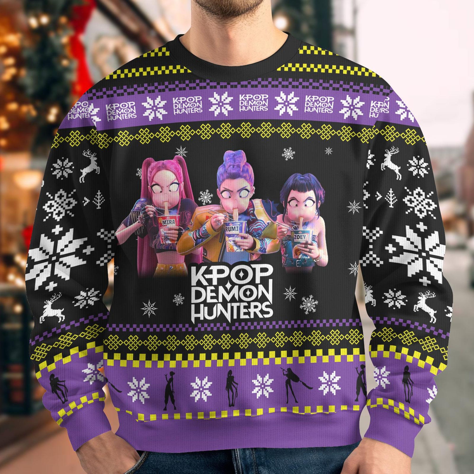 Christmas Sweater, Christmas Ugly Sweater, Golden Sweater For Women, Kpop Movie Sweater, Christmas Gift For Kids