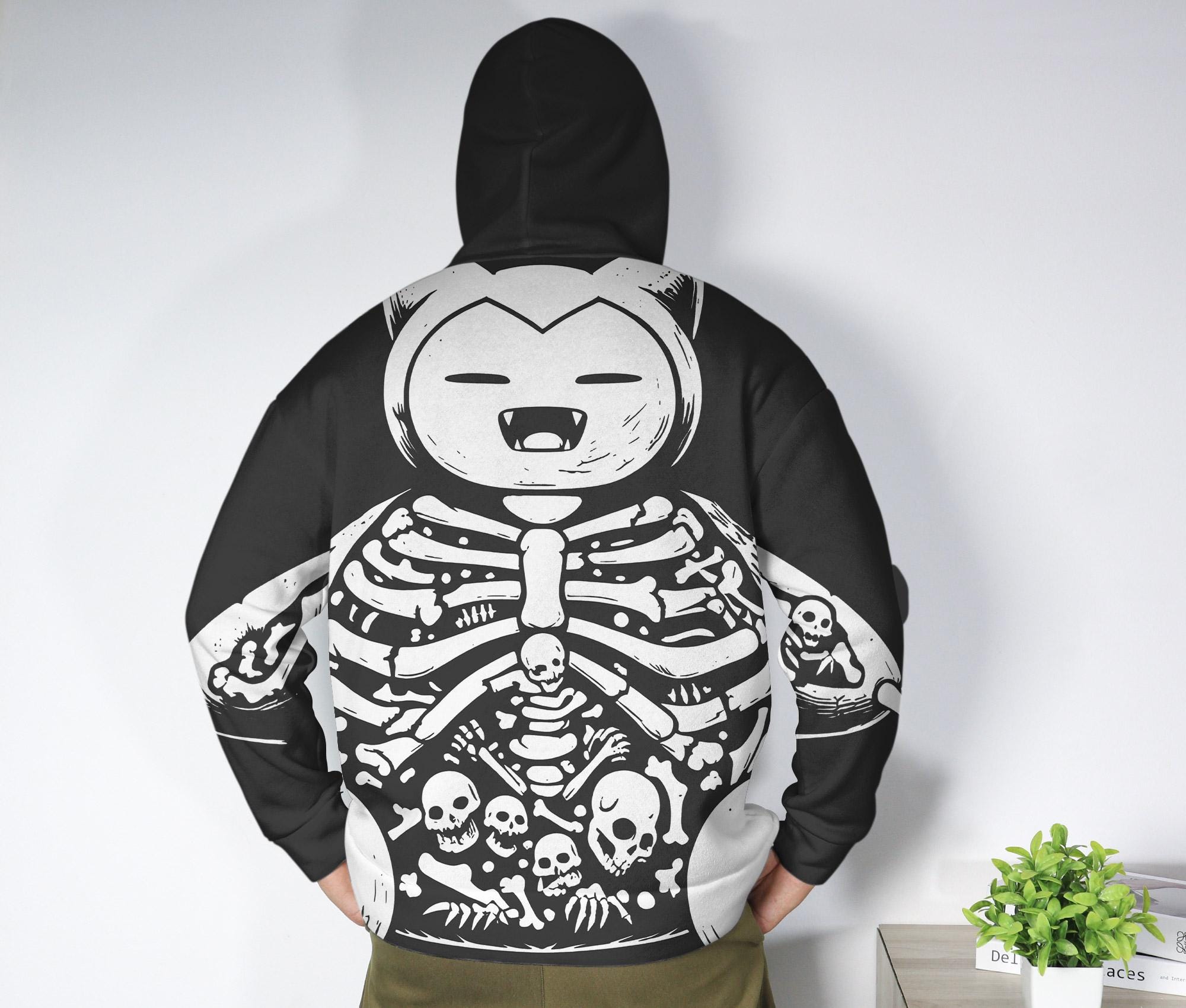 il_2000xN.7248925750_cmyc.jpg Snorlax Hoodie, Skeleton Graphic Hoodie, Kawaii Unisex Sweatshirt, Cute Crewneck Pullover, Funny Cozy Hoodie, Snorlax Shirt Gifts