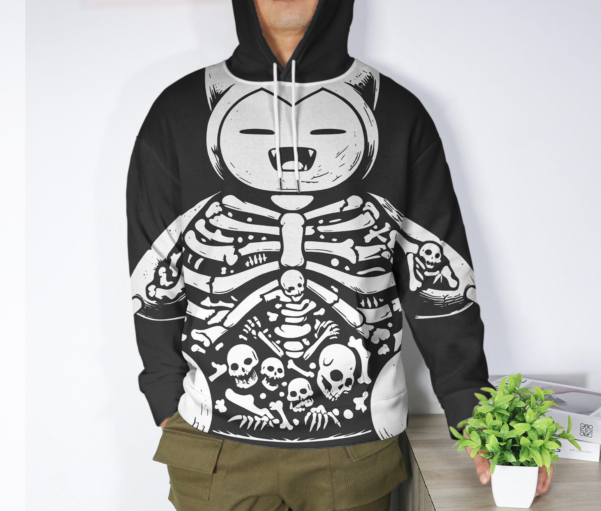 il_2000xN.7248925758_fmyl.jpg Snorlax Hoodie, Skeleton Graphic Hoodie, Kawaii Unisex Sweatshirt, Cute Crewneck Pullover, Funny Cozy Hoodie, Snorlax Shirt Gifts