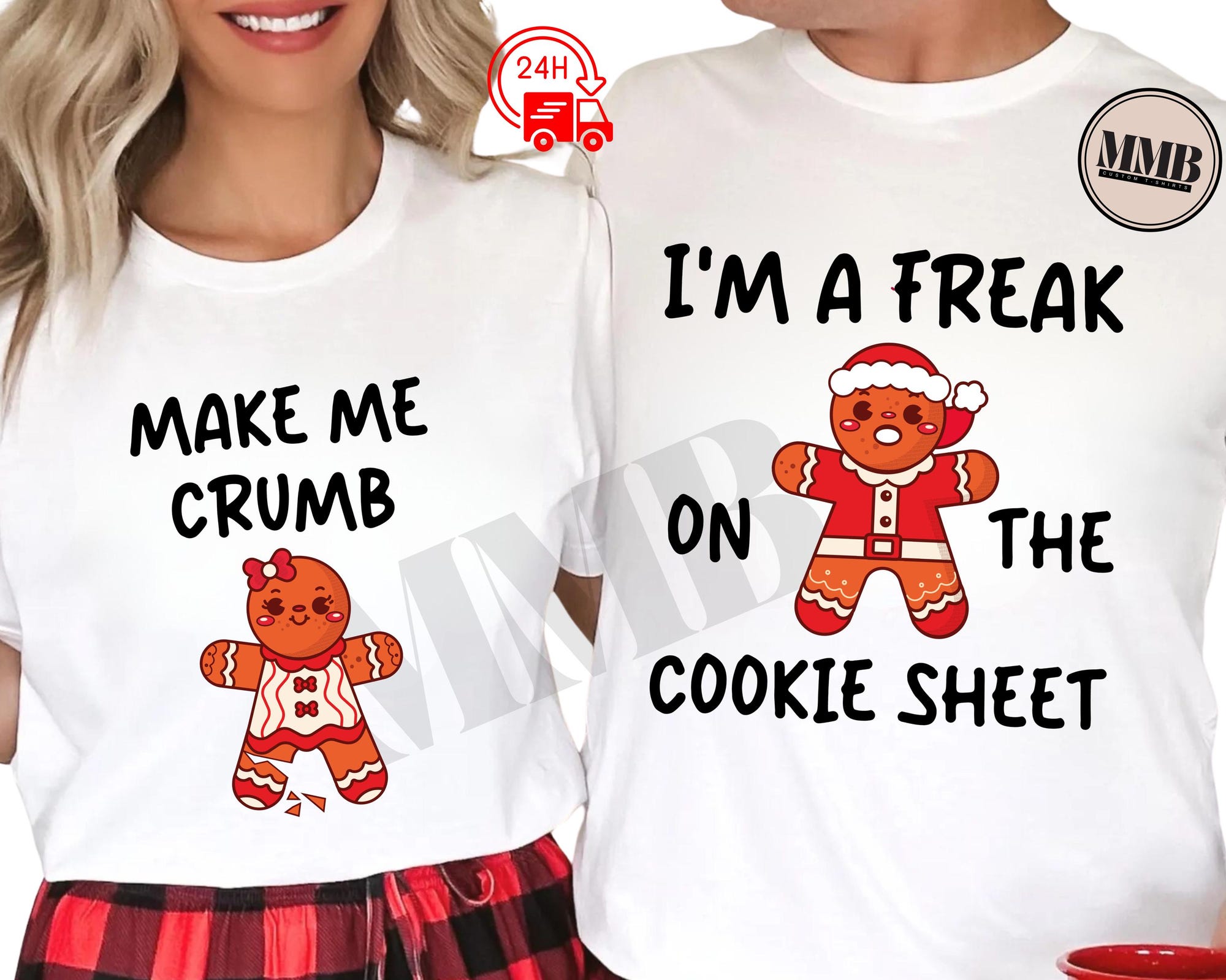 Funny Christmas Couple Sweatshirt Hoodie Shirt – Cookie Crumb Freak Matching Set – Naughty Holiday Gift for Him and Her