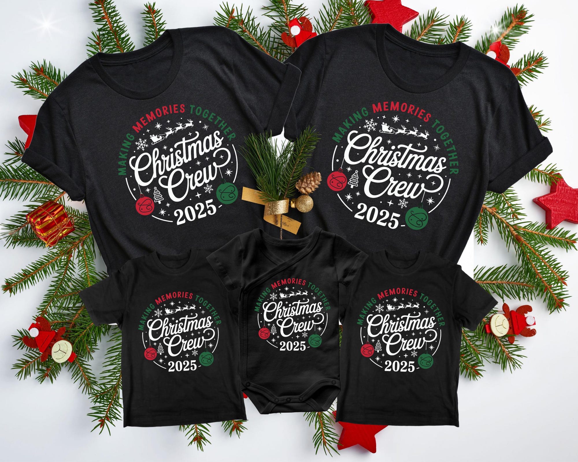 Christmas Crew 2025 Shirt, Family Matching Christmas T-Shirt, Christmas Group Shirt, Christmas Pajamas, Family Matching Shirt