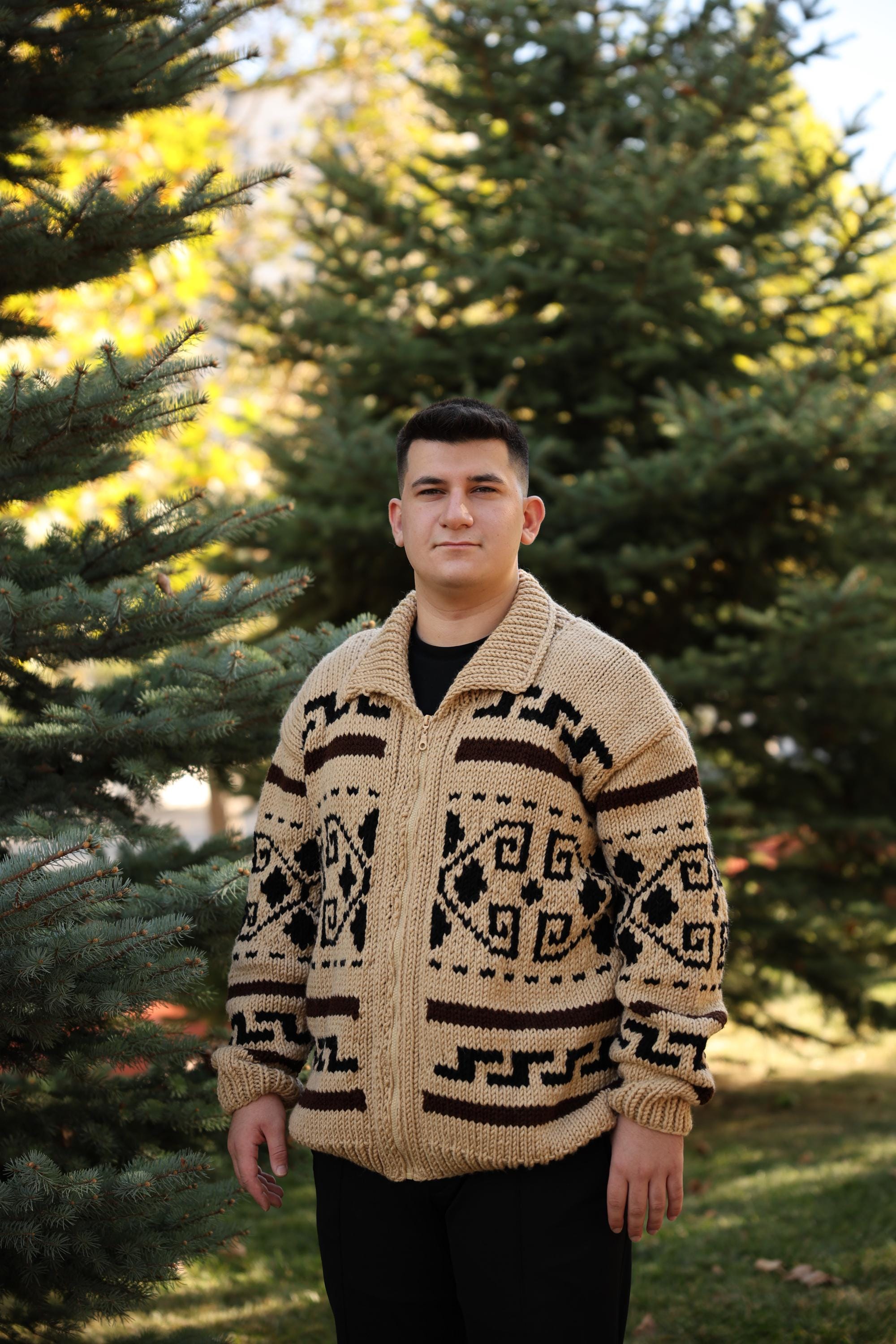 Big Lebowski Cardigan,The Dude Sweater, Vintage Sweater,Western Cowichan Sweater,Hand Knit Chunky Sweater for Cool Weather Gift