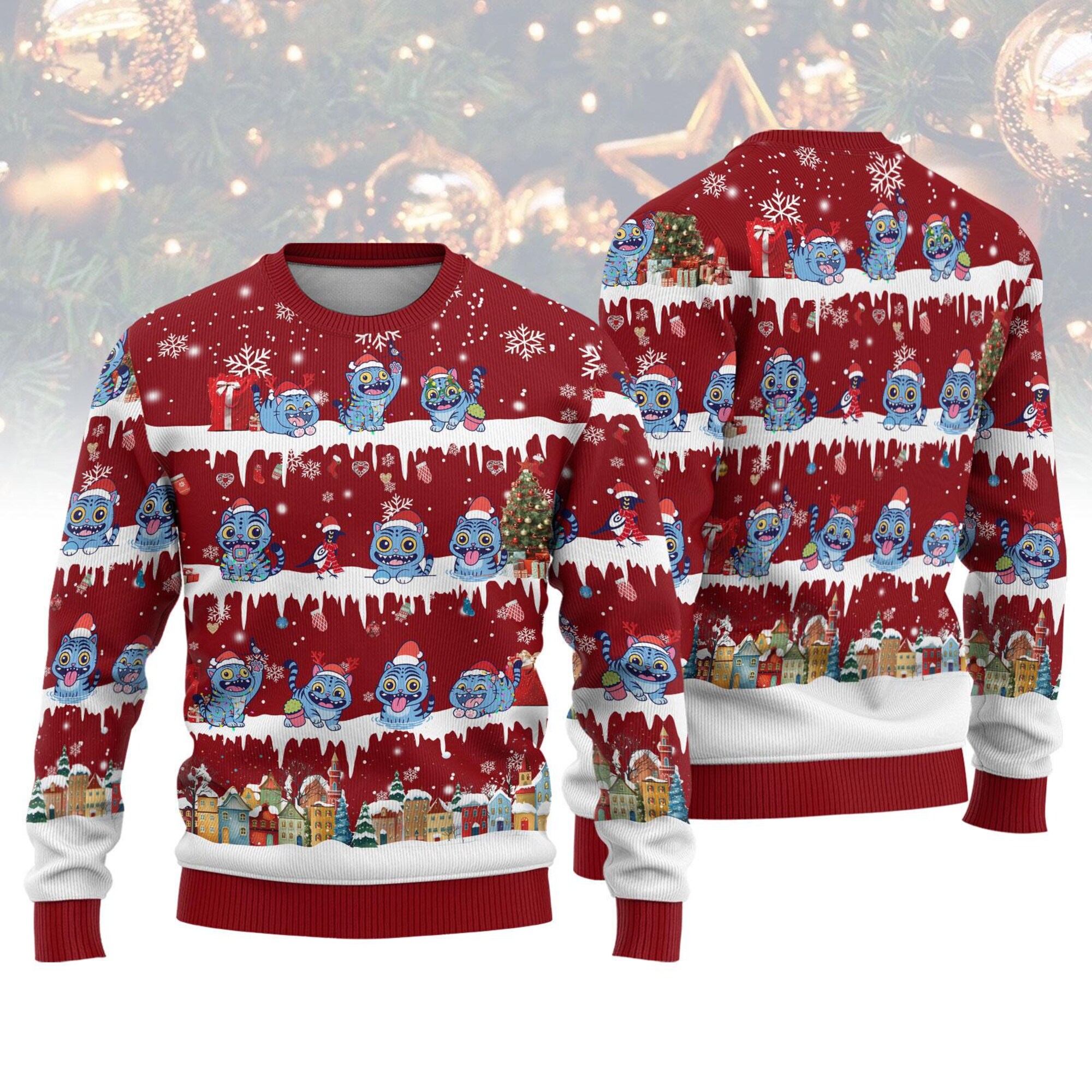 il_2000xN.7251693076_hc2l.jpg Derpy Tiger Ugly Christmas Sweater, Derpy Tiger Cosplay Xmas Sweater, Blue Tiger Costume, Sweater For Men, Christmas Xmas Sweater