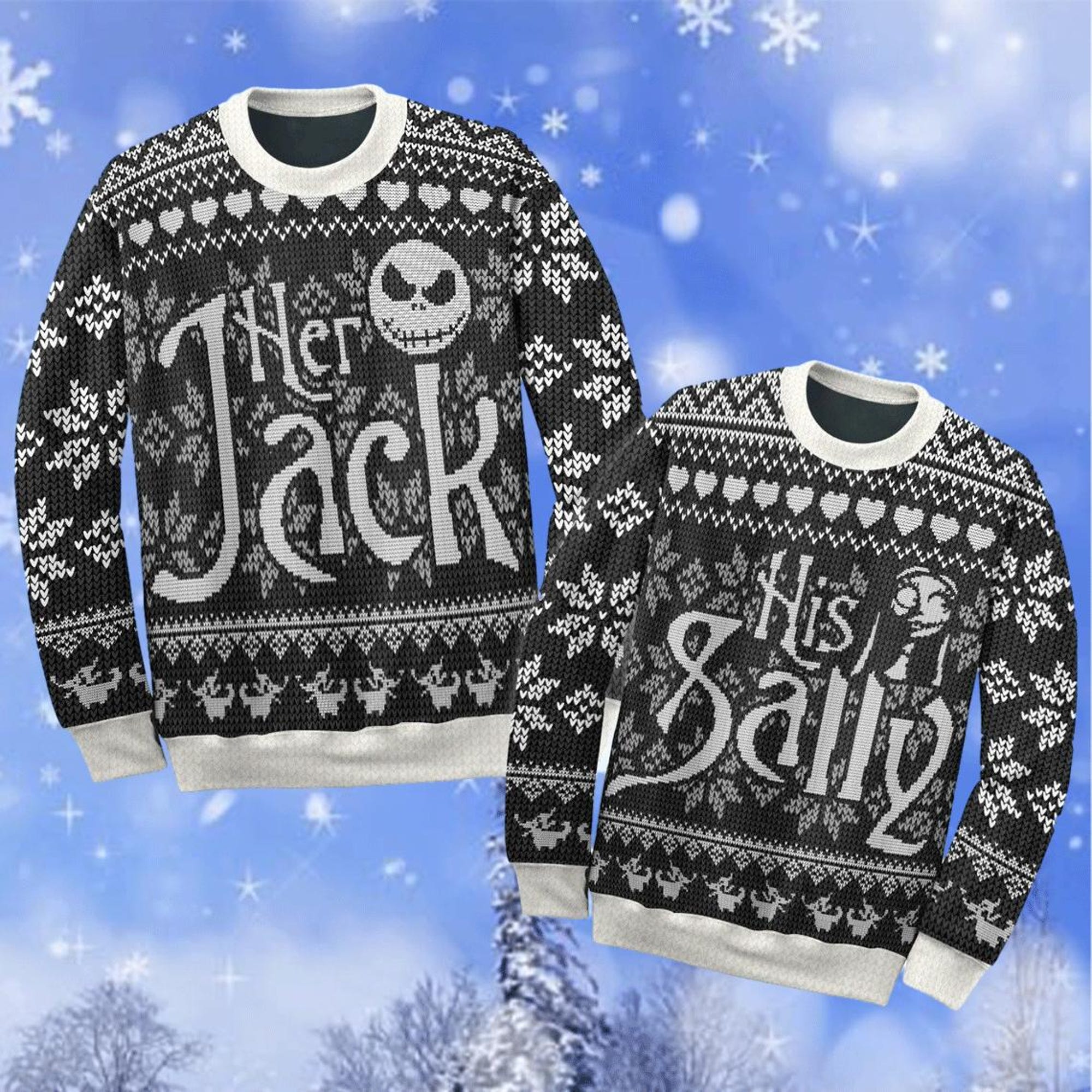 Christmas Jack Skellington Ugly Sweater, Nightmare Before Christmas Sweater, Jack And Sally Sweater, Christmas Sweater, Holiday Sweater