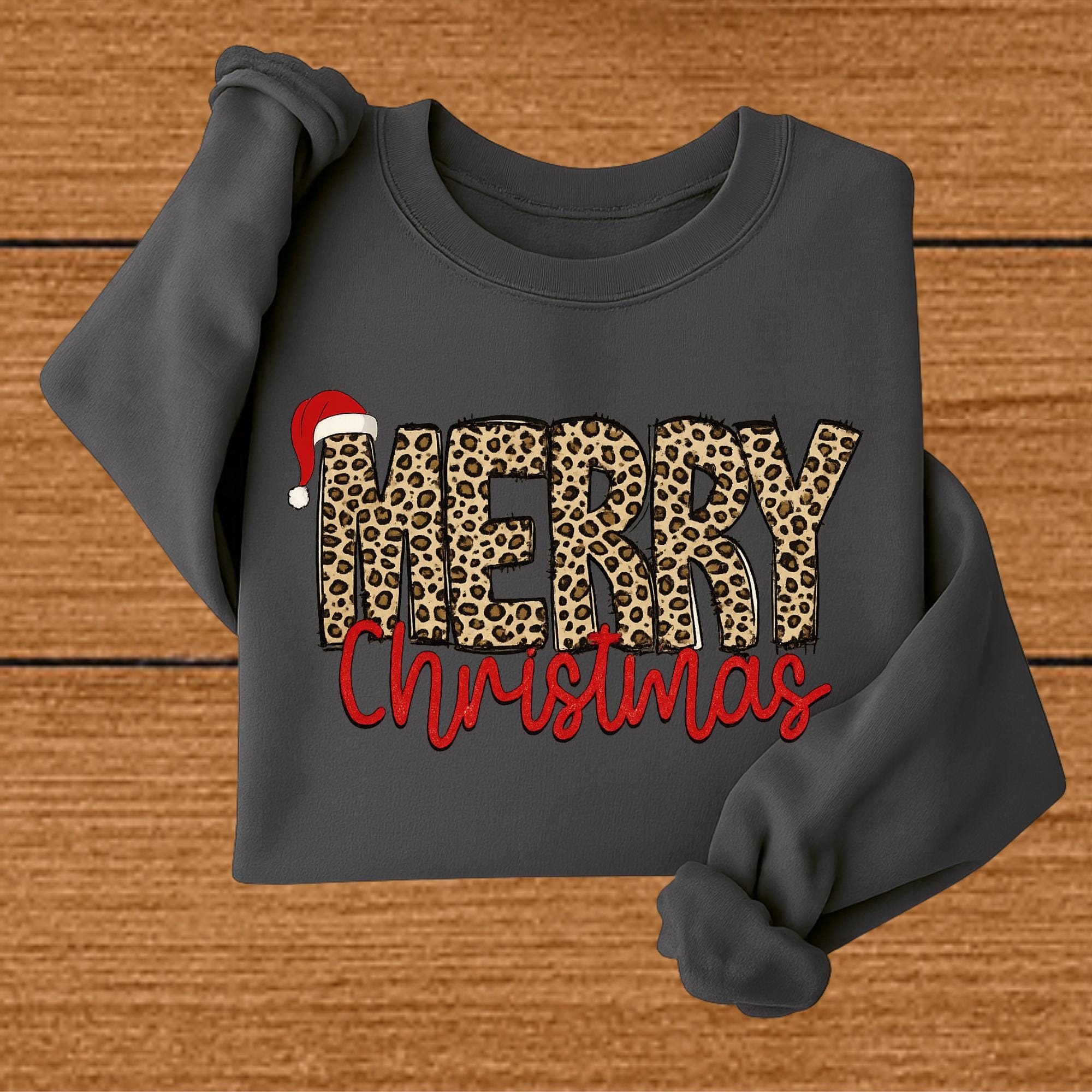 il_2000xN.7252393224_q7ig-1.jpg Christmas Shirt, Merry Christmas Sweatshirt, Leopard Printed Christmas Shirt, Christmas Gift Shirt, Women Leopard Christmas Shirt.