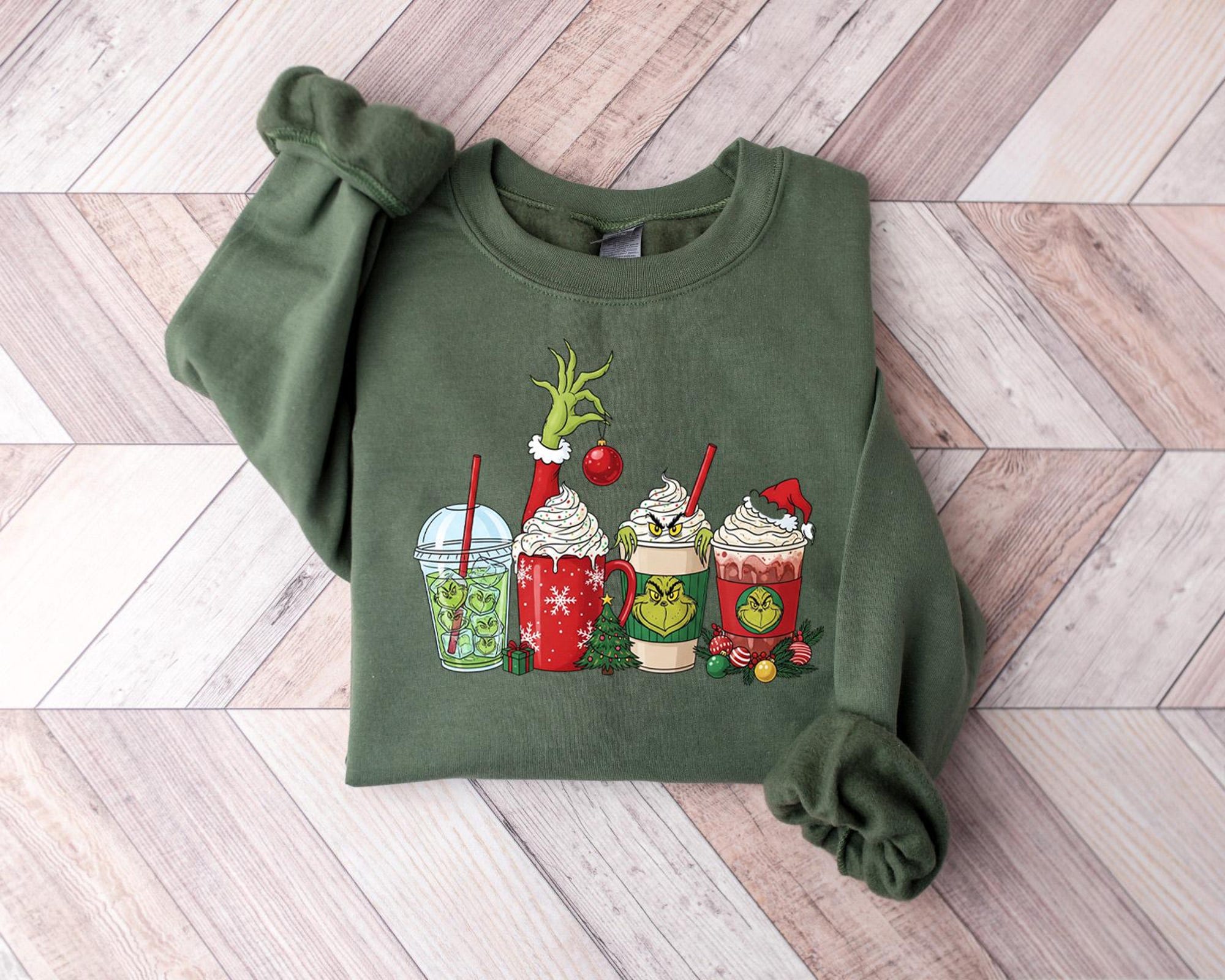Grinch Sweatshirt, Grinch Shirt, Grinchmas Shirt, Grinchmas Sweatshirt, Grinch Coffee Drink Shirt, Christmas Coffee Shirt, Funny Christmas