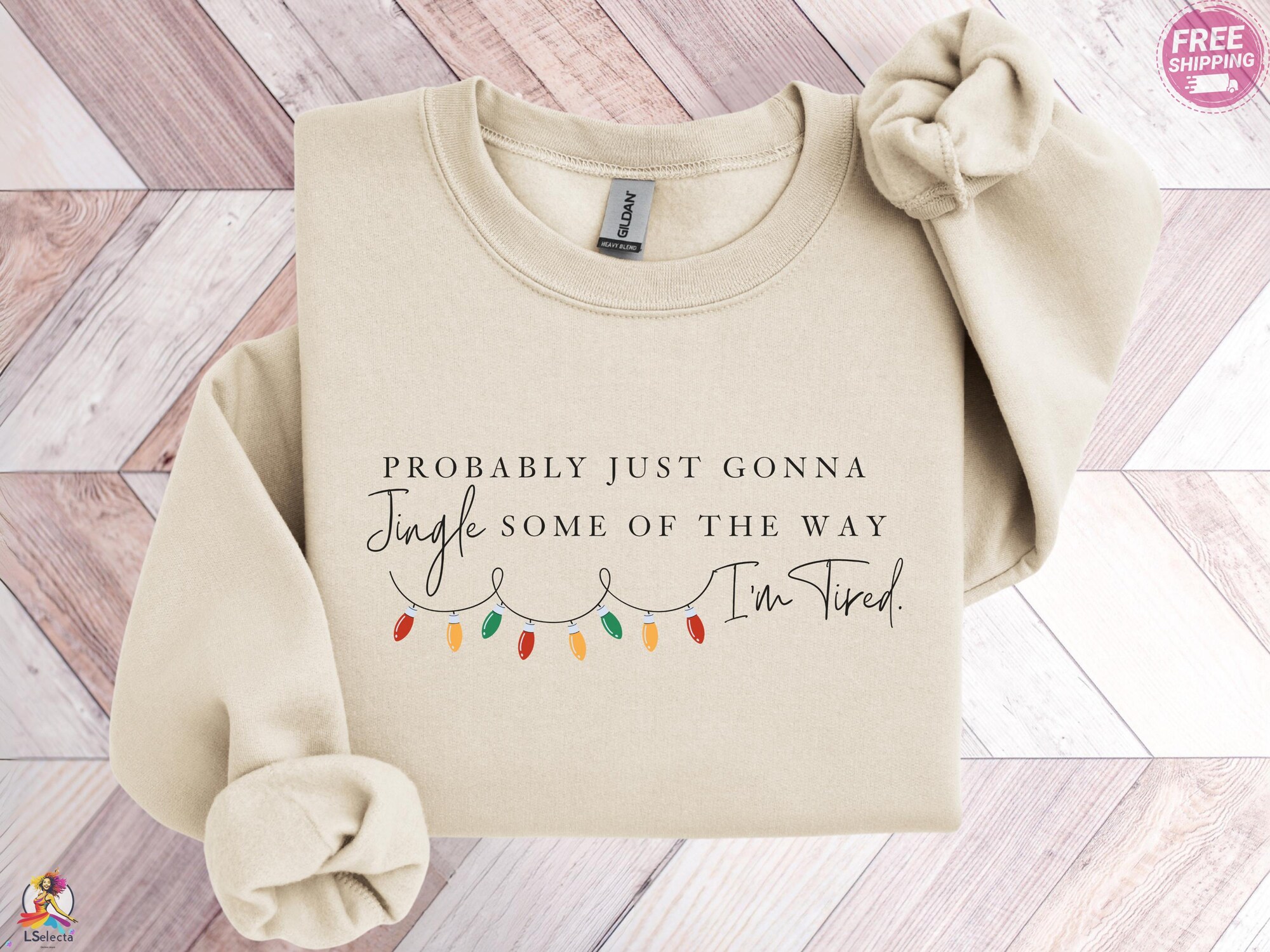 Funny Christmas Sweatshirt, Probably Just Gonna Jingle Some Of The Way I’m Tired Shirt, Holiday Saying Tee, Cute Xmas Gift For Women