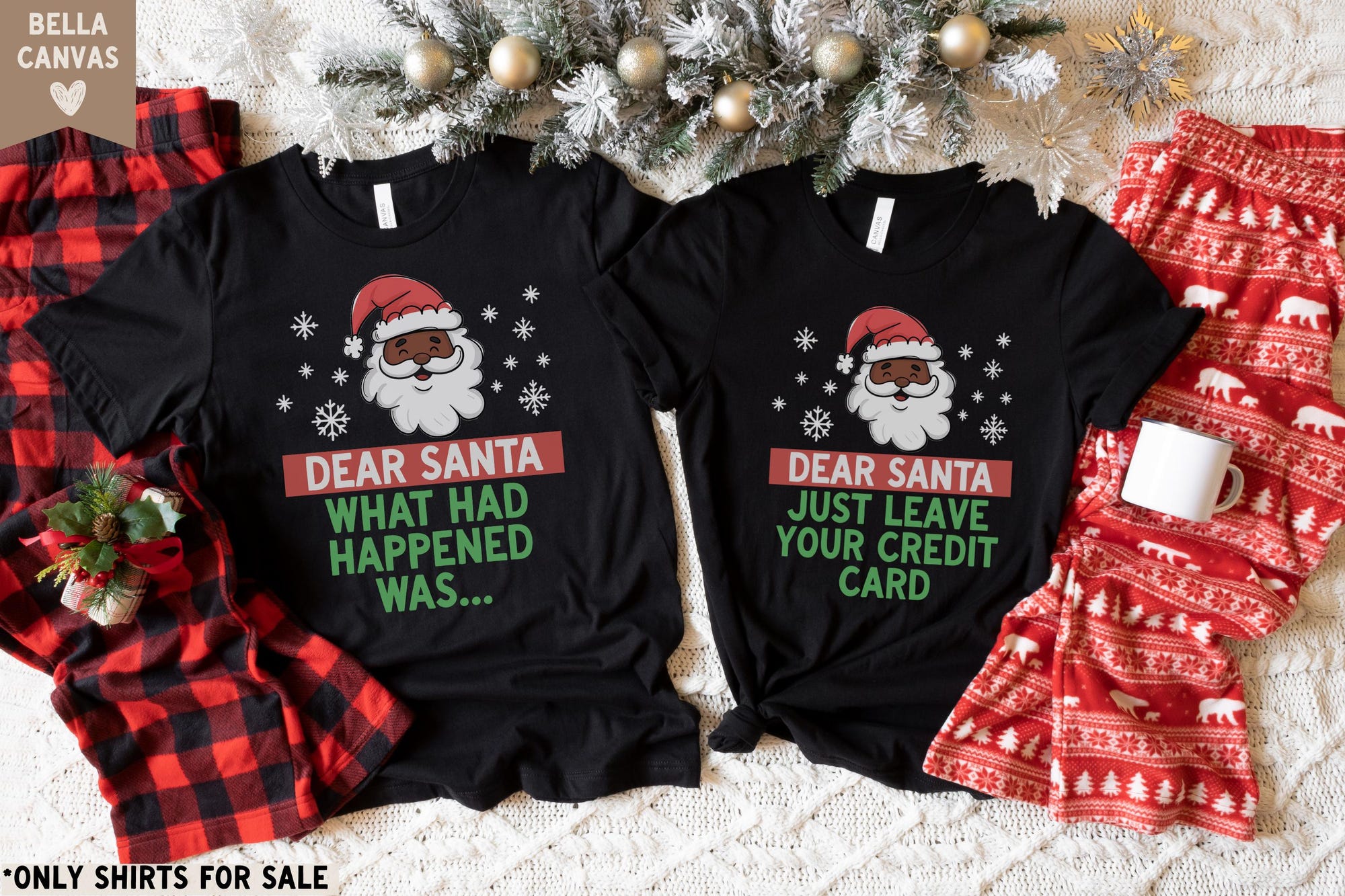 il_2000xN.7253830822_69cs.jpg Matching Family Christmas Pajamas, Custom Dear Santa Family Xmas PJs, Black St. Nick Group Holiday Shirt, Personalized Christmas Family Tees