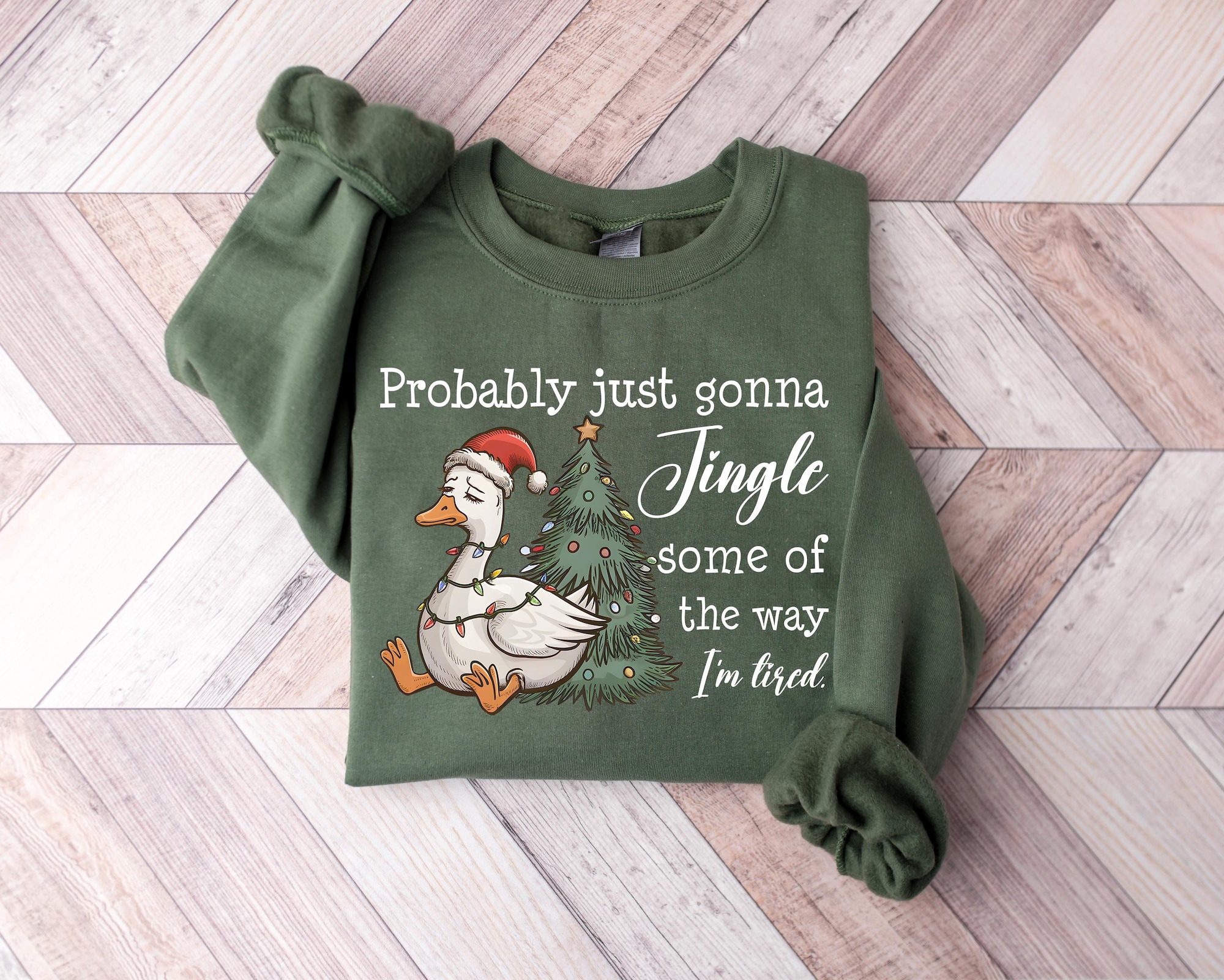 Probably Just Gonna Jingle Some Of The Way I’m Tired Christmas Sweatshirt, Funny Holiday tShirt, Christmas Jingle Song Shirt, Xmas Tee Gift