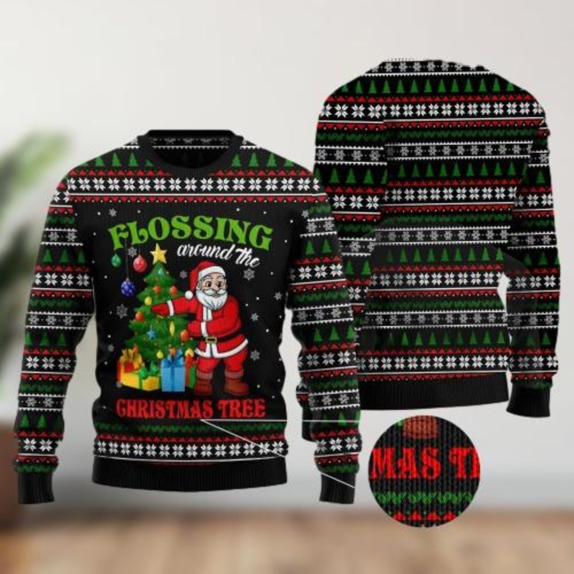 Flossing Around The Christmas Tree Ugly Christmas Sweater, Lord of the Rings Ugly Sweater, Ugly Christmas Sweater, Xmas Gifts