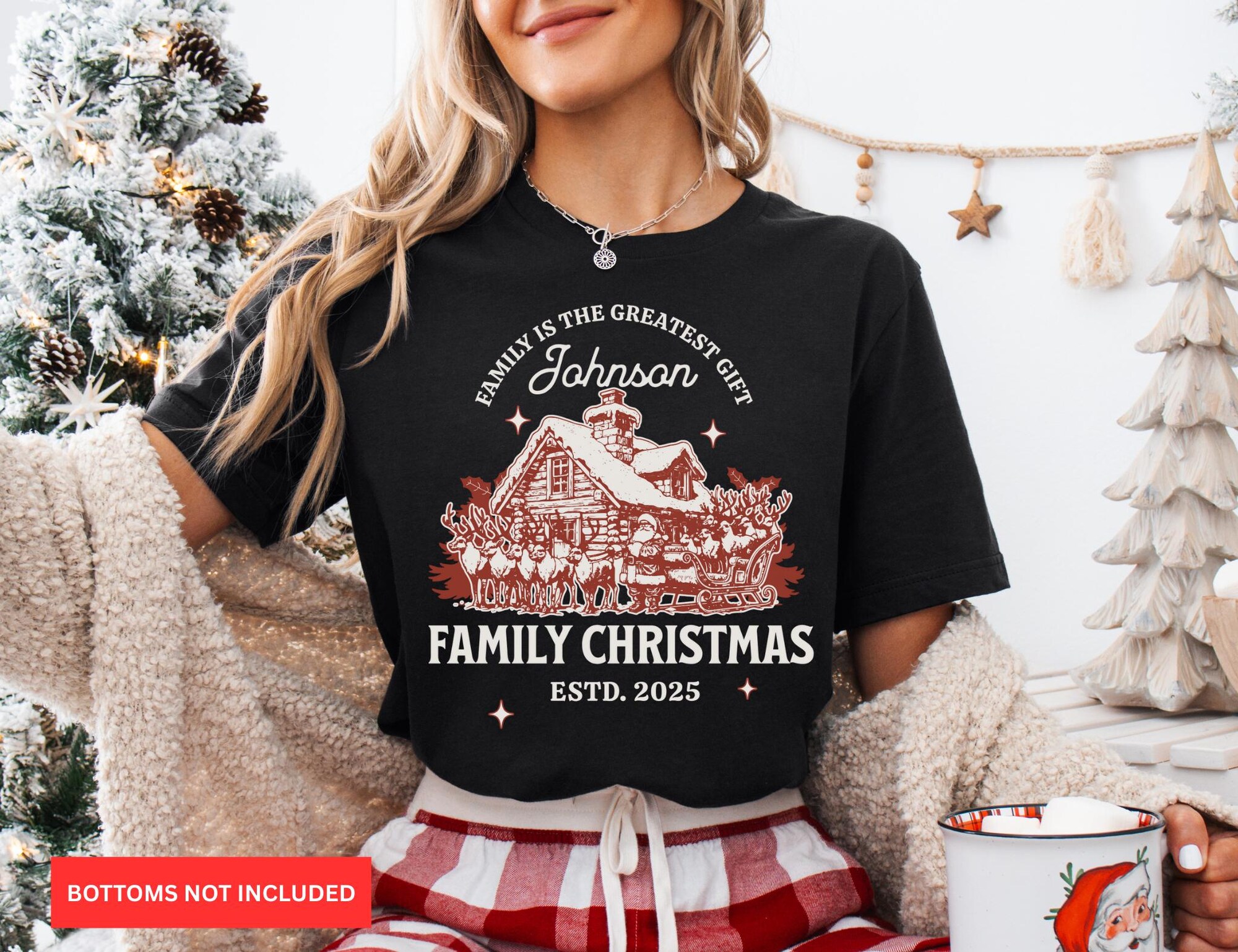 Custom Family Christmas Shirts, Personalized Christmas T-shirts, Hot Cocoa Family Christmas T-Shirts, Christmas Family T-Shirt, Matching Tee