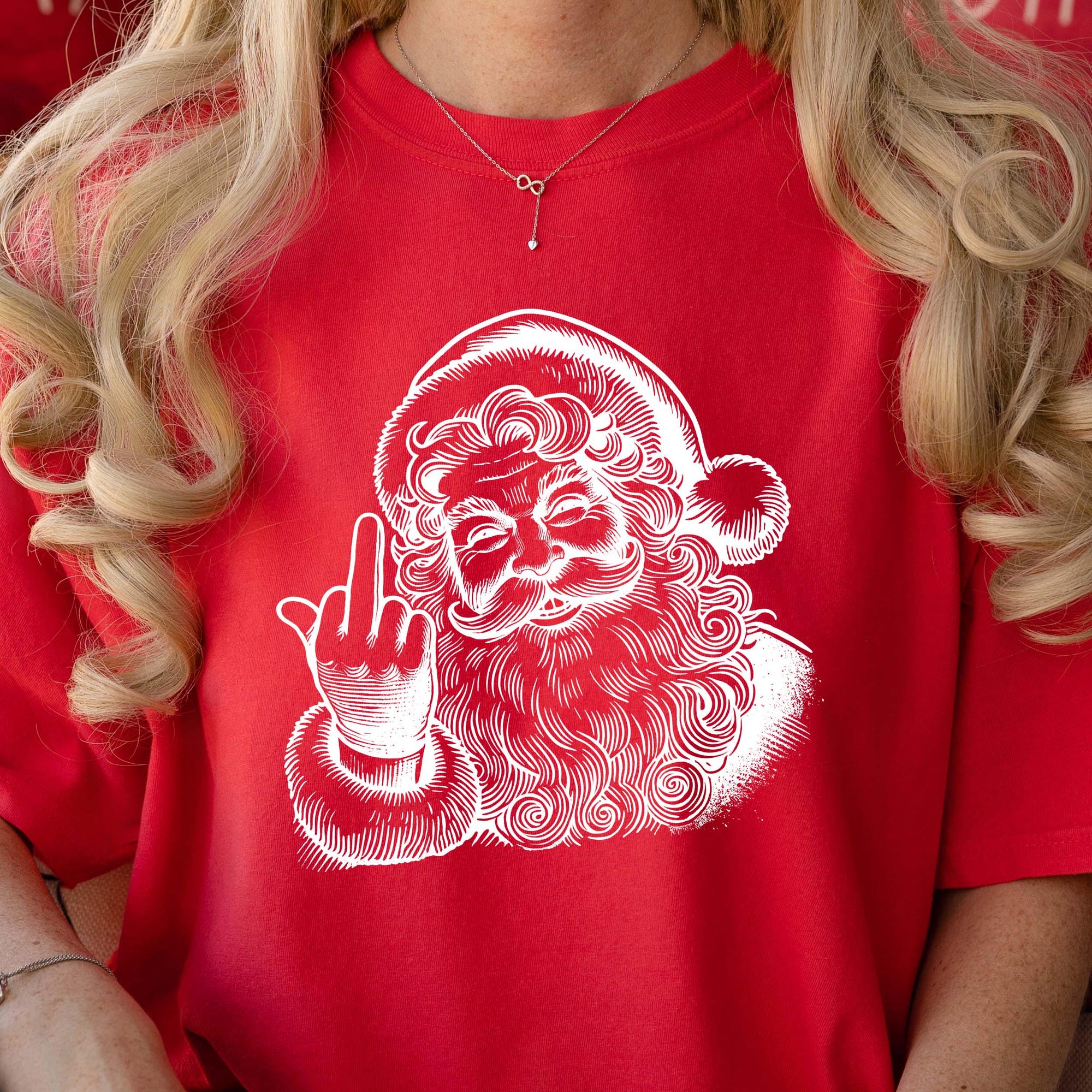 Funny Santa Christmas Shirt and Sweatshirt: Retro Naughty Graphic Tee, Christmas Humor Gift, Holiday Crewneck