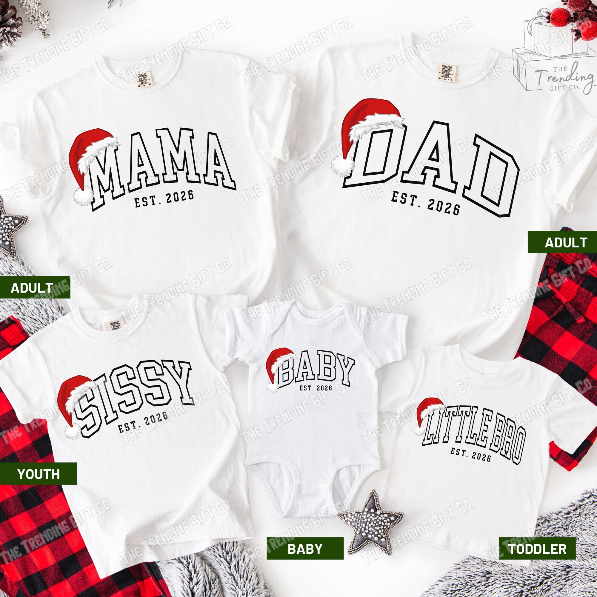 il_2000xN.7256902054_omts.jpg Comfort Colors Matching Family Christmas Shirts, Personalized Group Christmas Tshirt, Custom Christmas Name Tee, Santa Hat Xmas Shirt