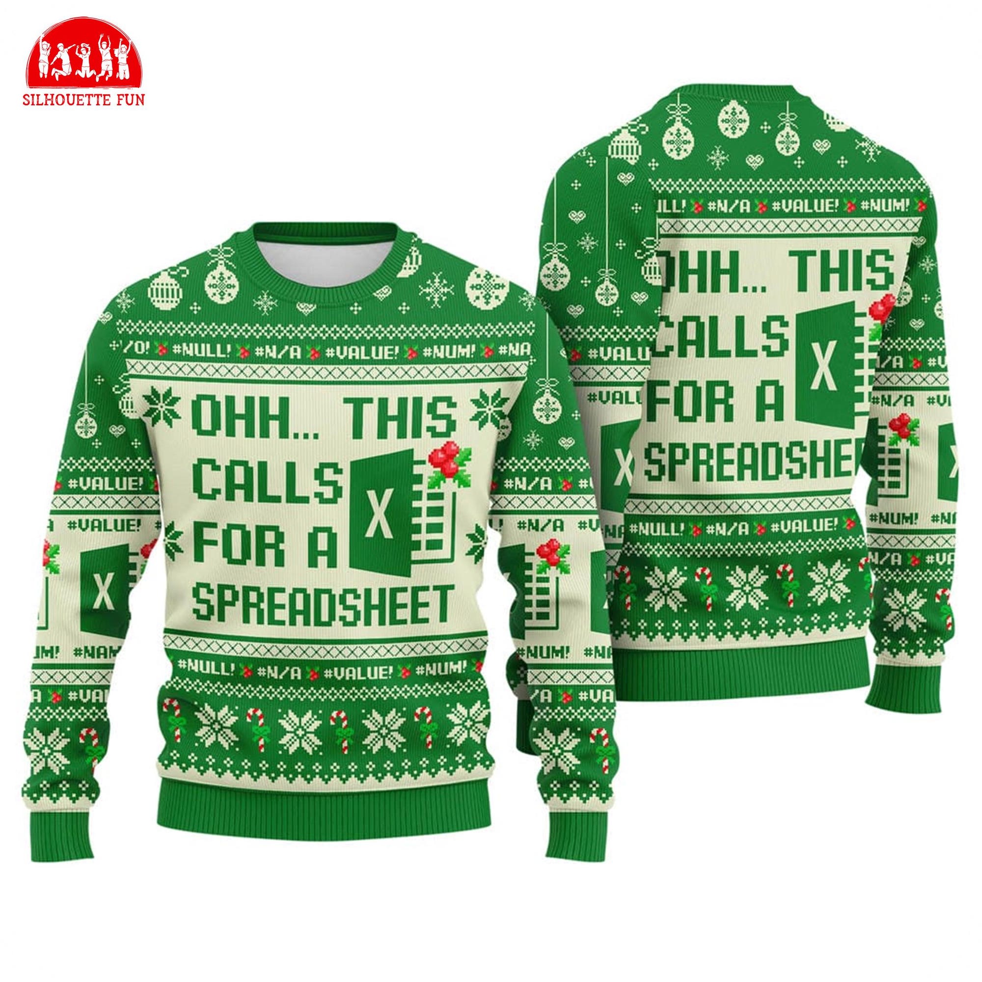 This Calls For A Spreadsheet Ugly Christmas Sweater, Funny Christmas Sweater, Tax Accountant Gift, Excel Group Matching Sweater Holiday Gift