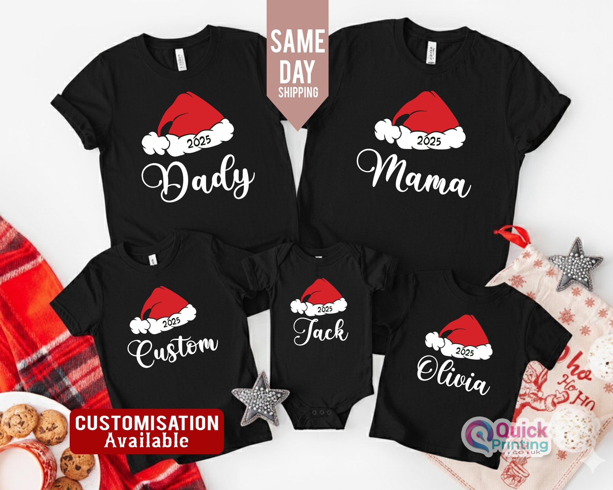 il_2000xN.7260572816_gewm.jpg Custom Christmas Tee, Personalized Name Christmas Family Shirt, Christmas Hat Tee, Matching Family Christmas Shirts, Family Christmas Shirt