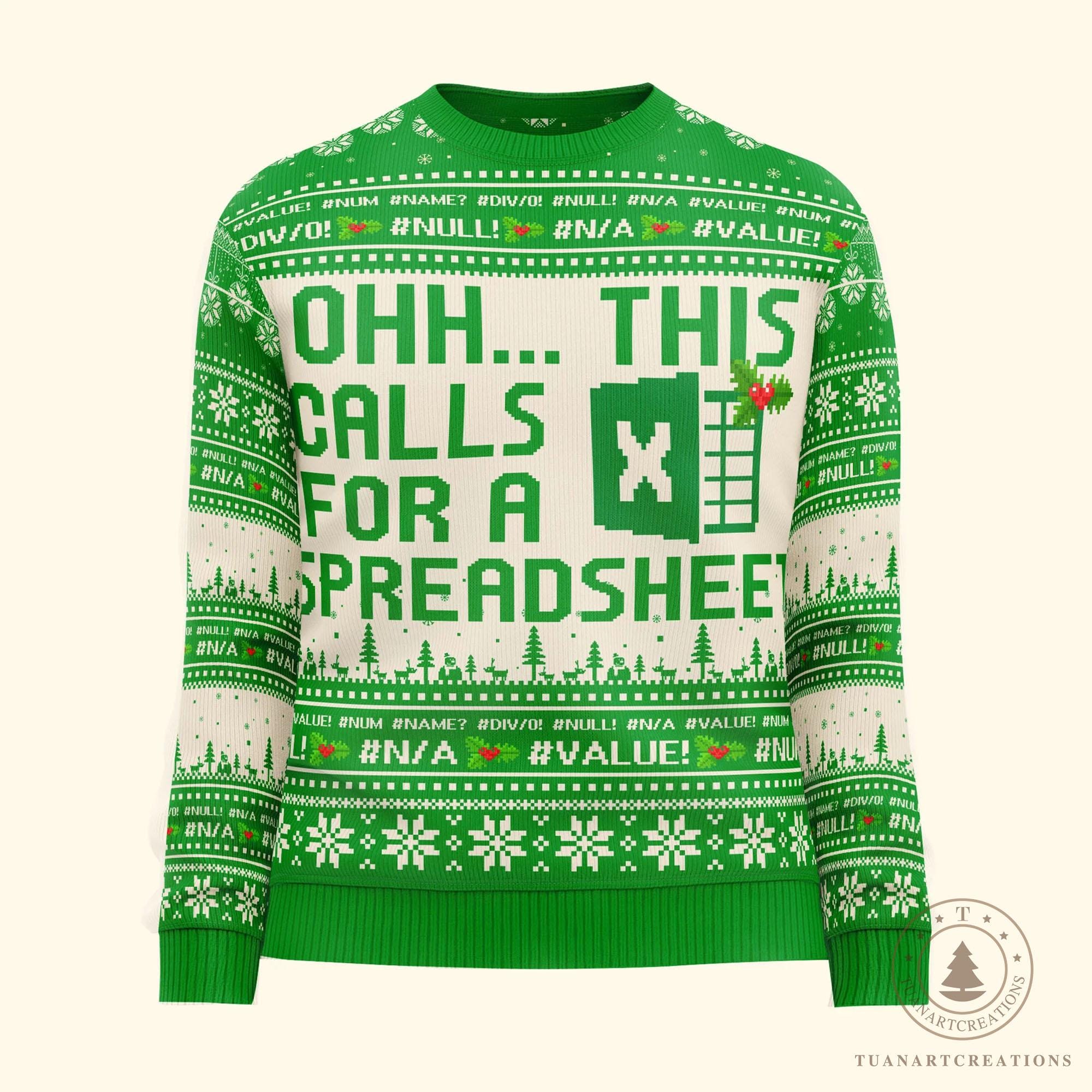 il_2000xN.7260835724_rilj.jpg This Calls For A Spreadsheet Ugly Sweater, Humorous Christmas Shirt for Coworkers, Boss Holiday Gift, Funny Office Attire