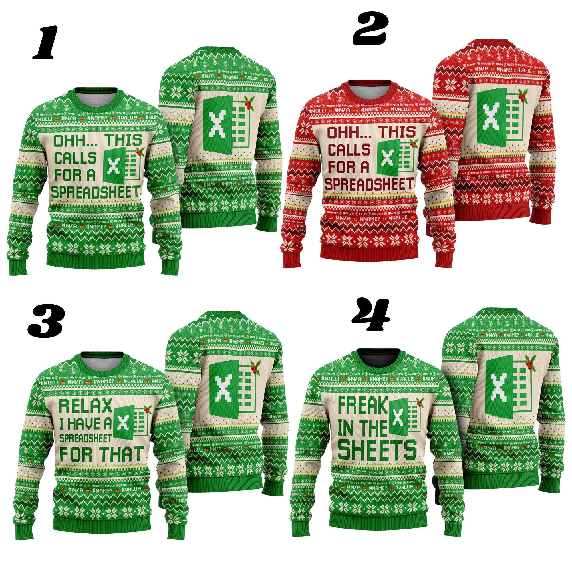il_2000xN.7262583571_sc6h.jpg Excel Freak In The Sheets Ugly Christmas Sweater This Calls for A Spreadsheet Sweater Excel Group Matching Christmas Shirt Christmas Gift