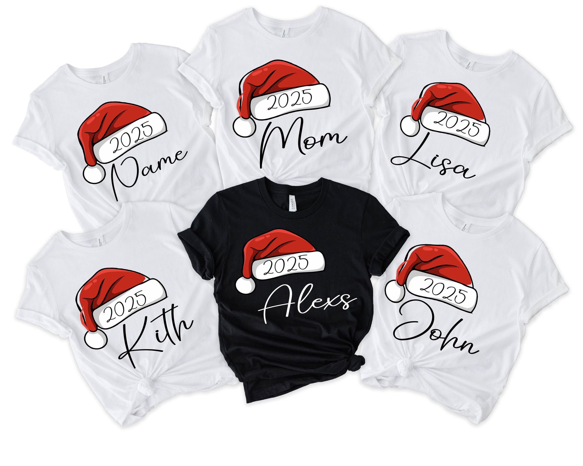 il_2000xN.7262997198_8faz.jpg Personalized Santa Hat Christmas Shirt: Matching Family Holiday Tees