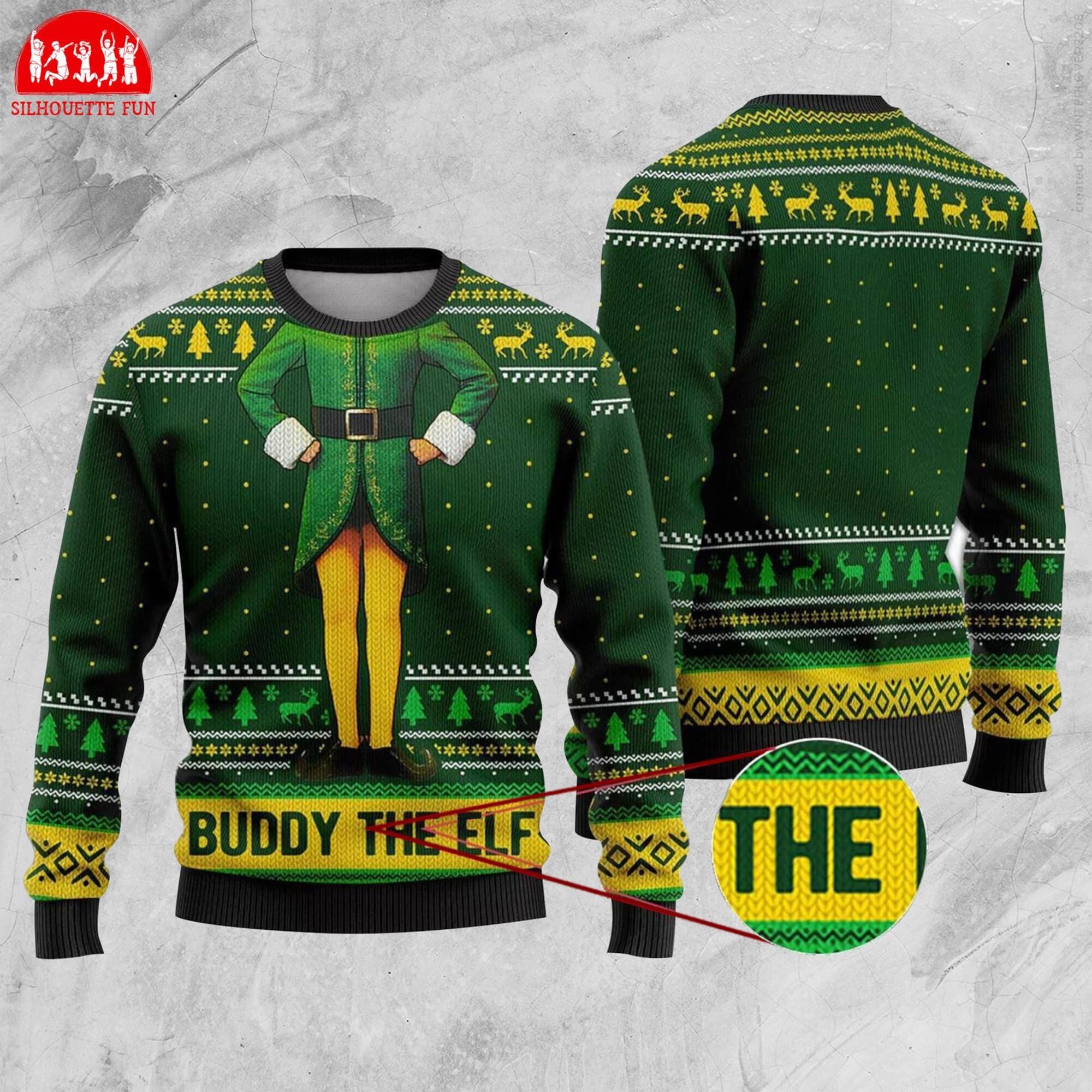 Buddy ELF Christmas Ugly Sweater, William Buddy Hobbs Ugly Sweater, Christmas Movies Sweater, Funny Buddy Elf Sweater, Xmas Gift