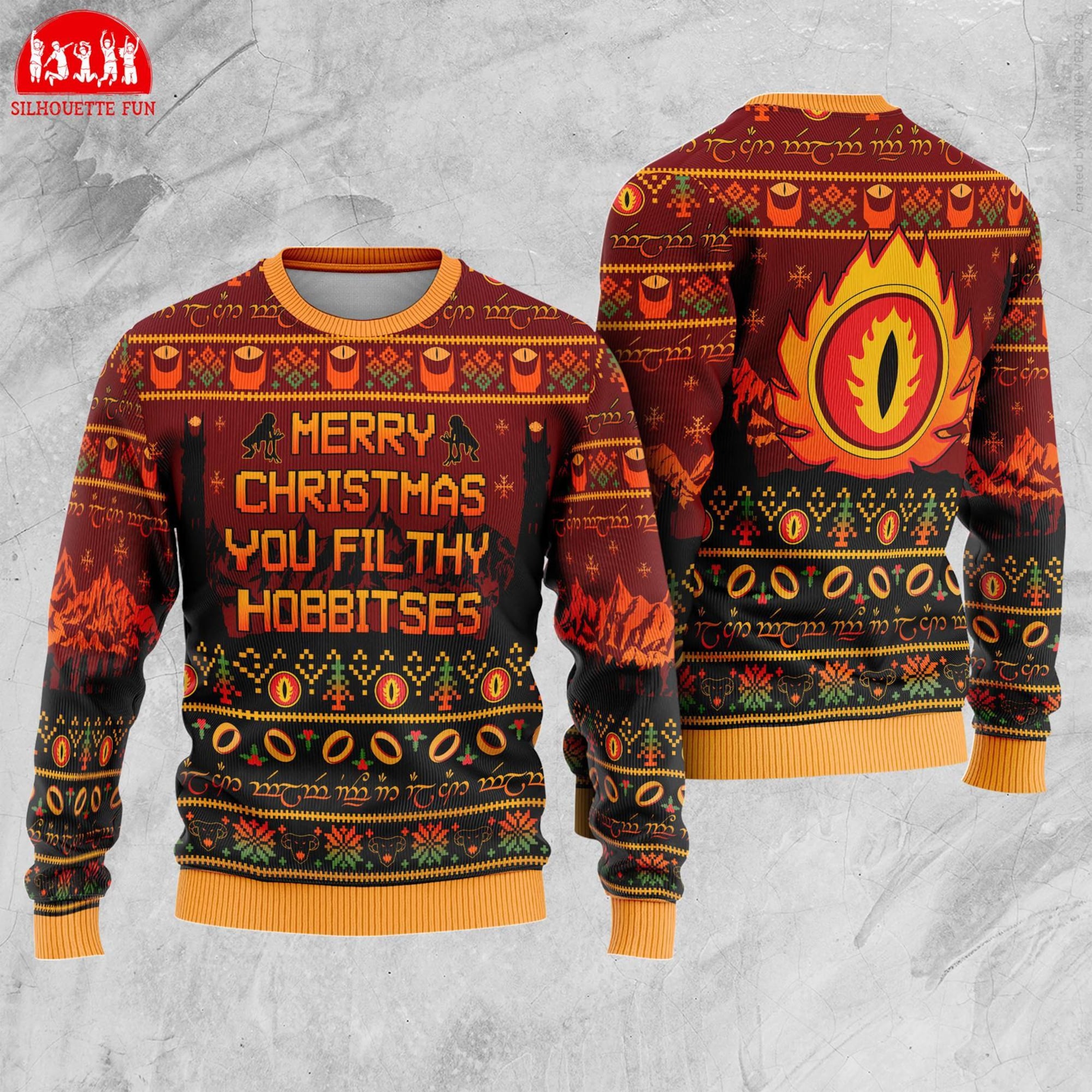 Merry Christmas You Filthy Hobbitses Ugly Christmas Sweater, Lord of the Rings Ugly Sweater, Ugly Christmas Sweater, Xmas Gifts