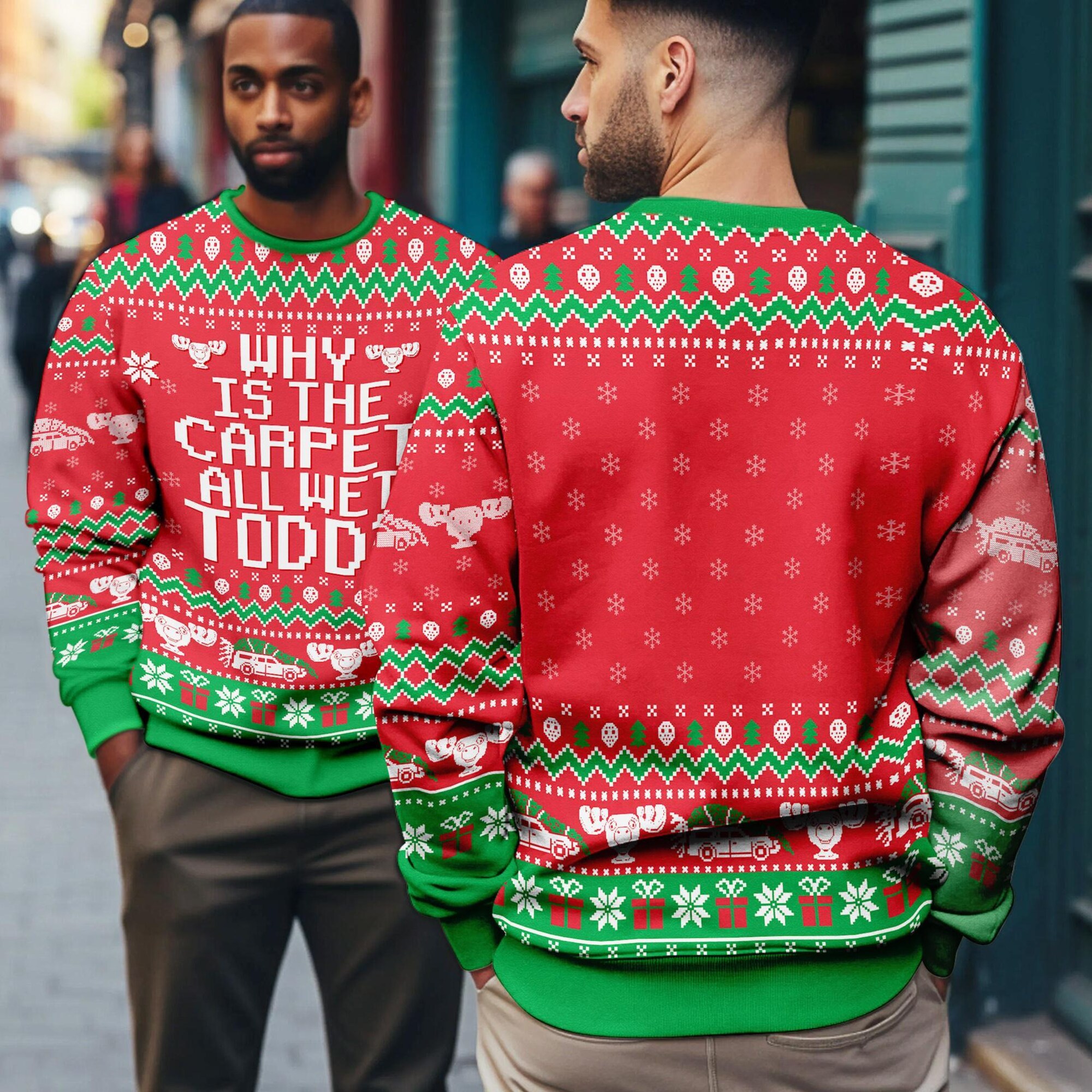 il_2000xN.7263364400_cqic-1.jpg Why Is The Carpet All Wet Todd Ugly Christmas Sweater, National Lampoon's Christmas Vacation Ugly Sweater, Christmas Movie, Xmas Gifts