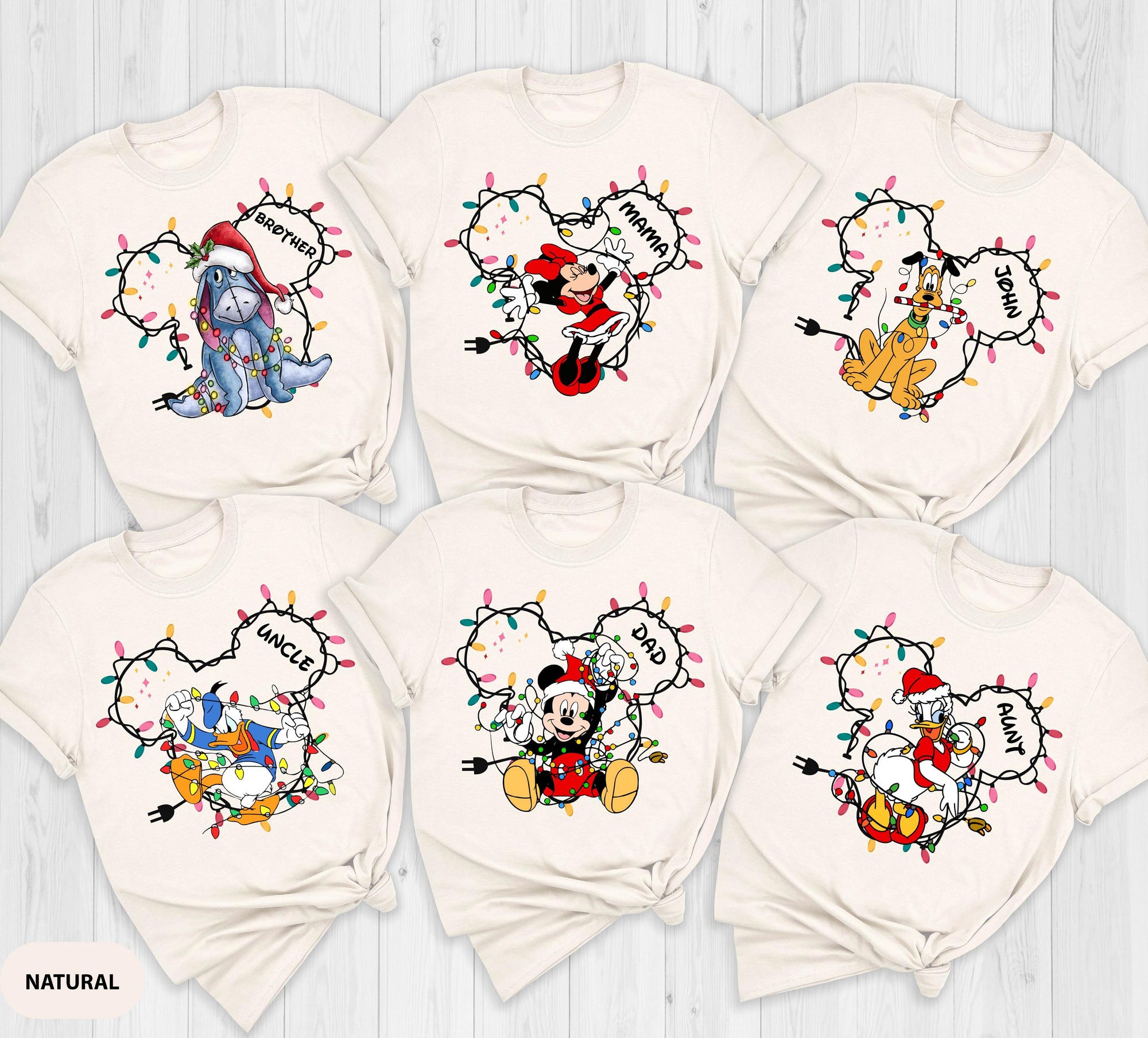 Christmas Custom Disney All Characters Shirts, Personalized 2025 Disney Christmas Shirt, Matching Family Christmas Tees, Holiday Disney Trip