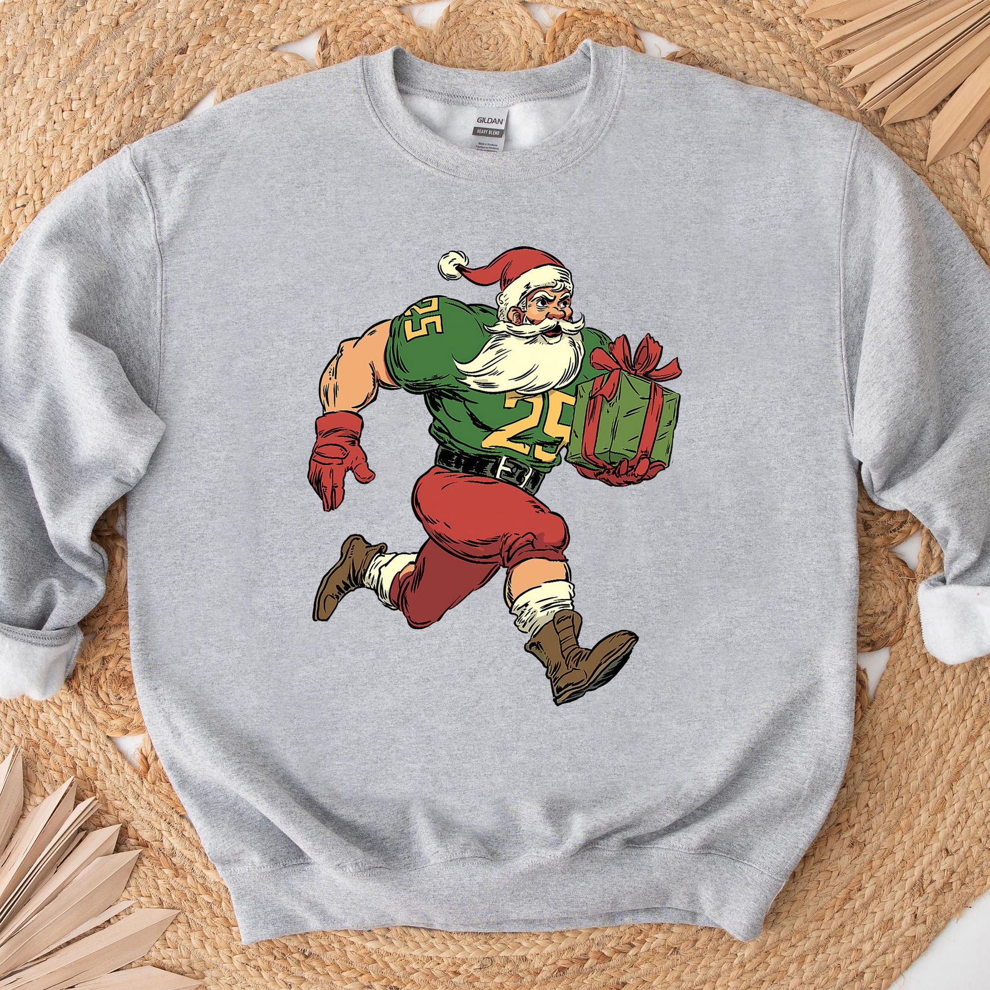 il_2000xN.7266348944_h21x-1.jpg Funny Christmas Football Santa Shirt, Christmas Sweatshirt, Tis the Season for Touchdowns Tee, Retro Game Day Shirt, Football Mascot Hoodie