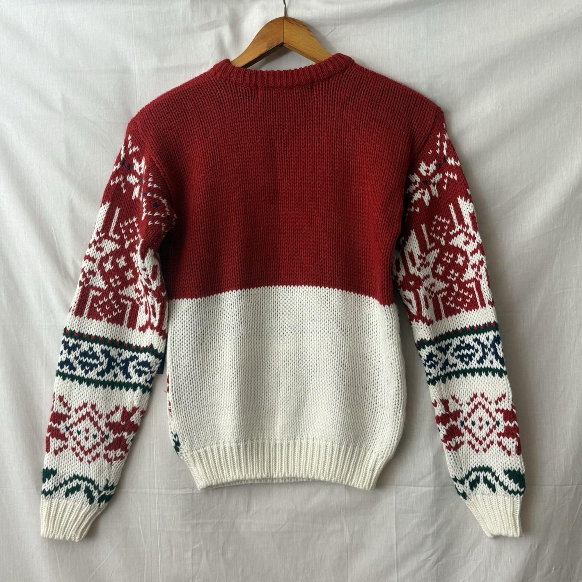 il_2000xN.7266804899_4g36.jpg NWT Jon Weston Christmas Sweater L Red Reindeer Snowflake Kevin Home Alone