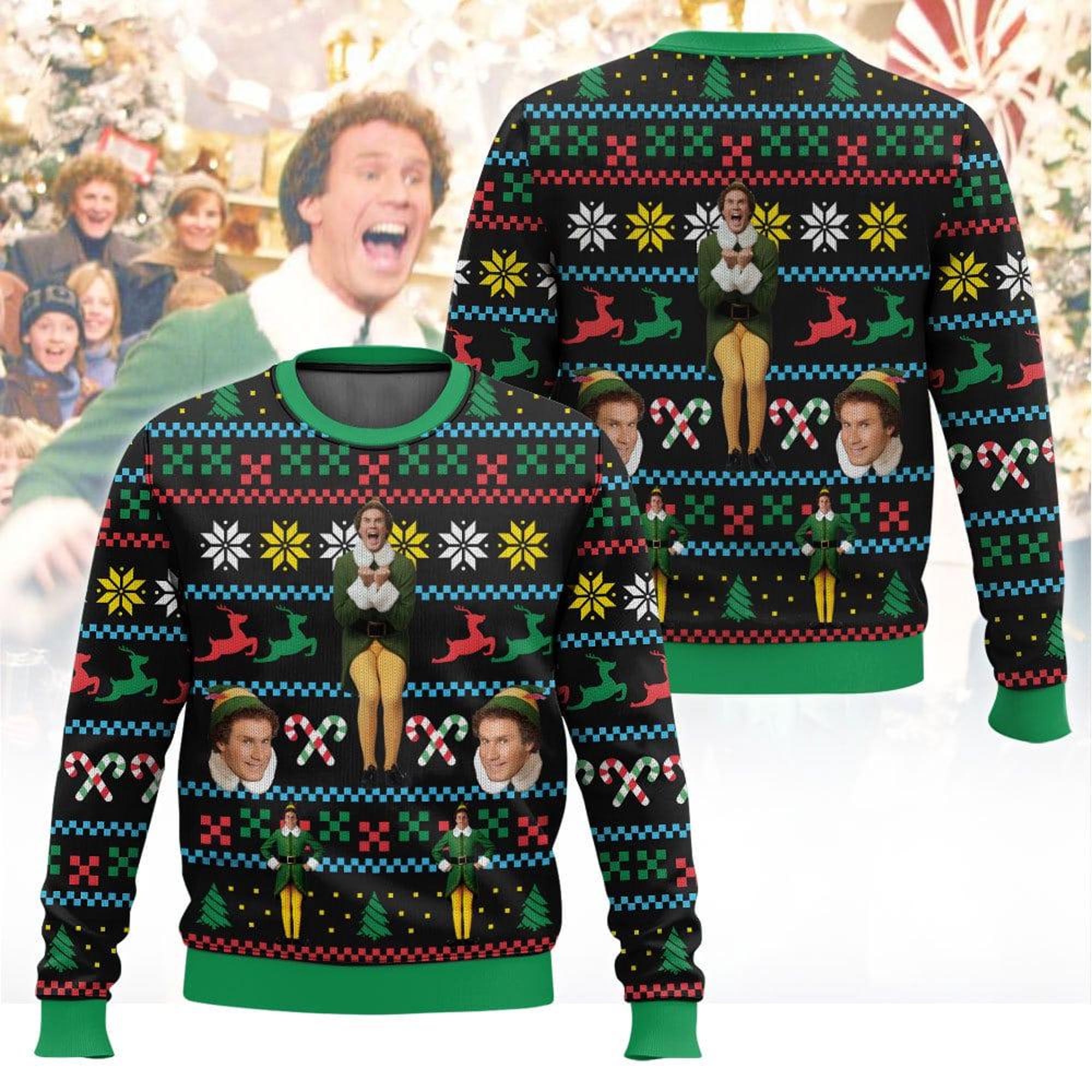 Buddy The Elf Ugly Christmas Sweater – Funny Movie Knit Pullover
