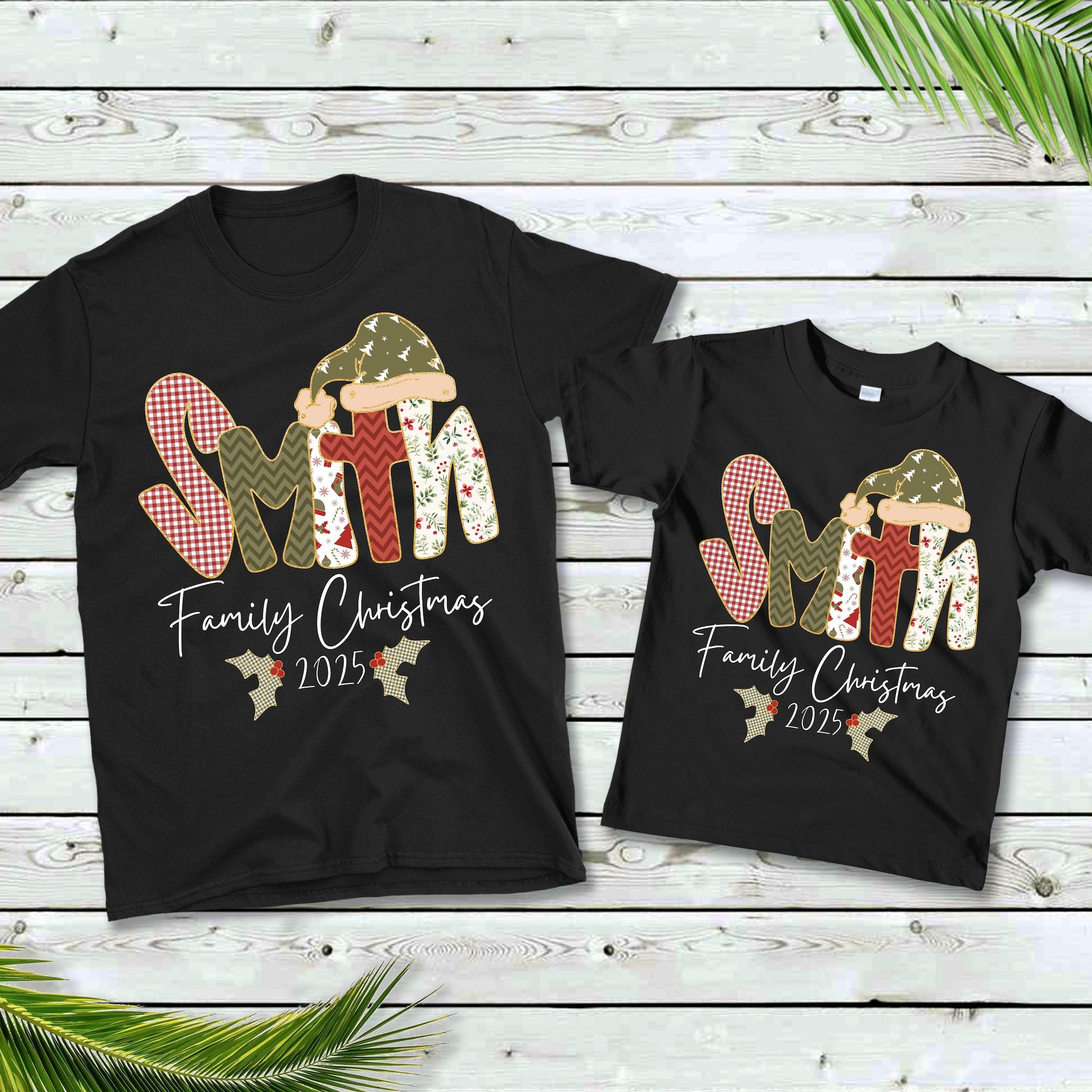 Custom Family Name Christmas Shirt Personalized Matching Family Christmas Tshirt Cute Group Holiday Tee Xmas 2025 Adult and Youth Unisex