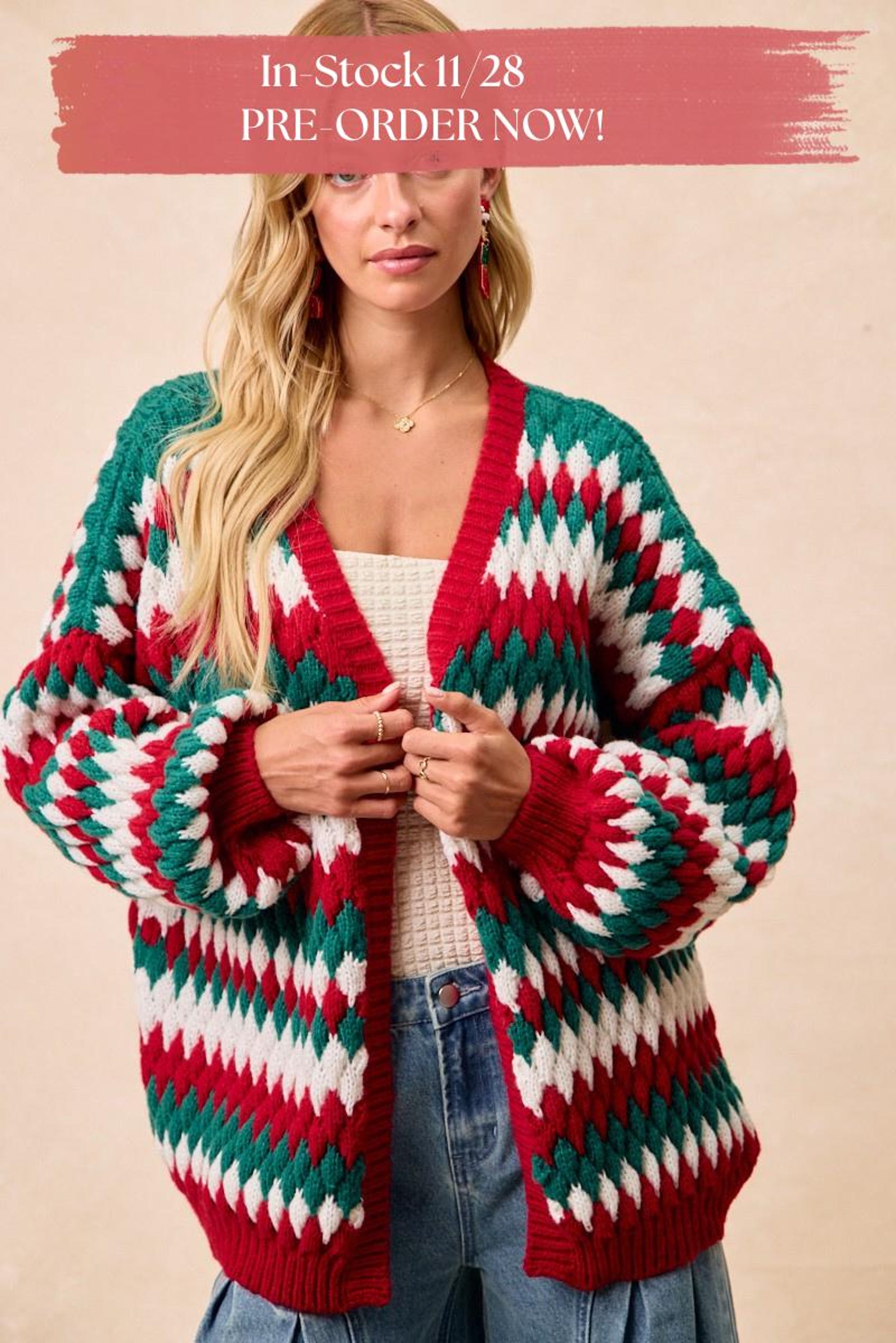 Chunky Knit Christmas Cardigan: Oversized Holiday Sweater