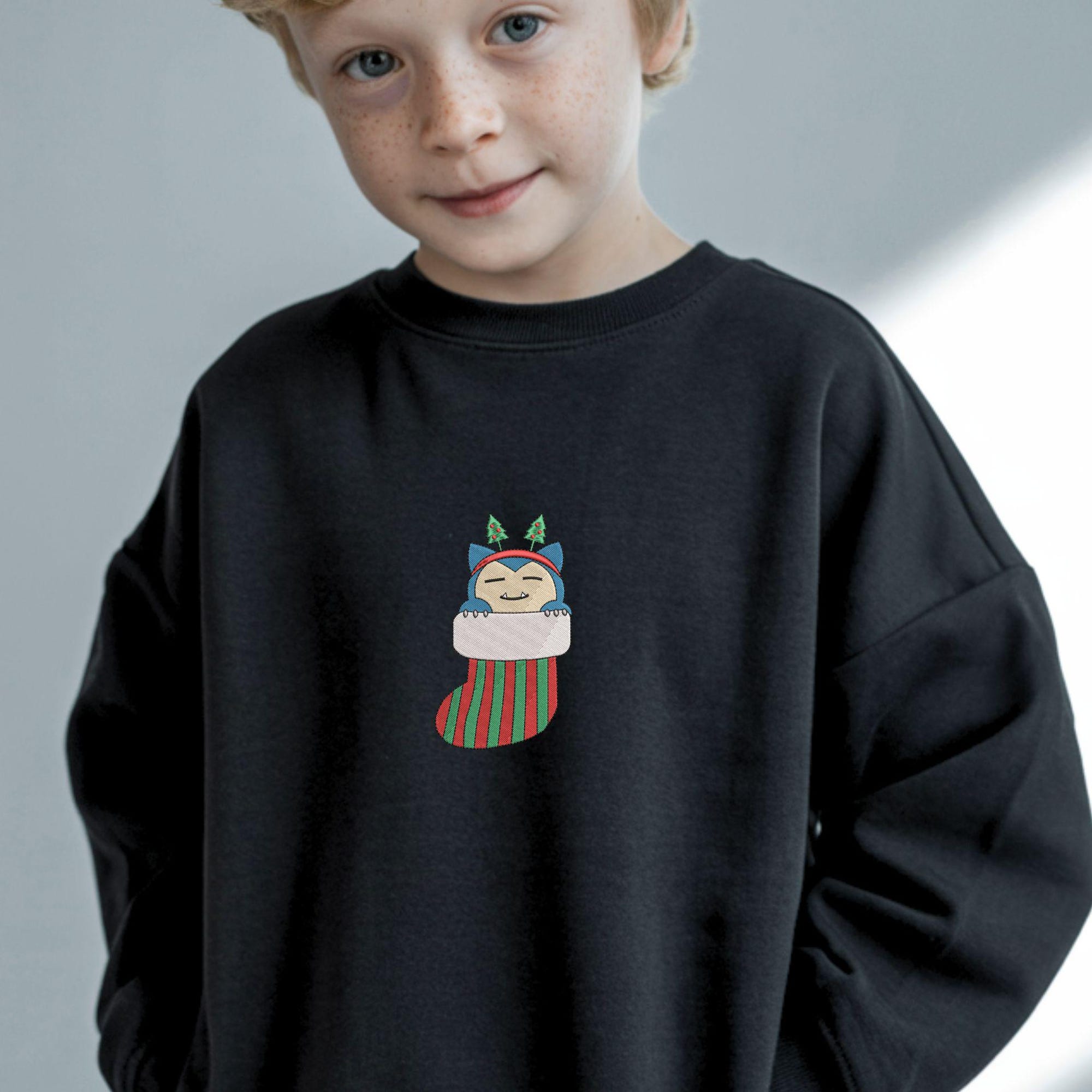 il_2000xN.7268964374_fkag.jpg Embroidery Custom PKM Cute Christmas Sock Sweatshirt, Custom Anime PKM Character Christmas Shirt Shirt, Organic Cotton Anime Lover Gift