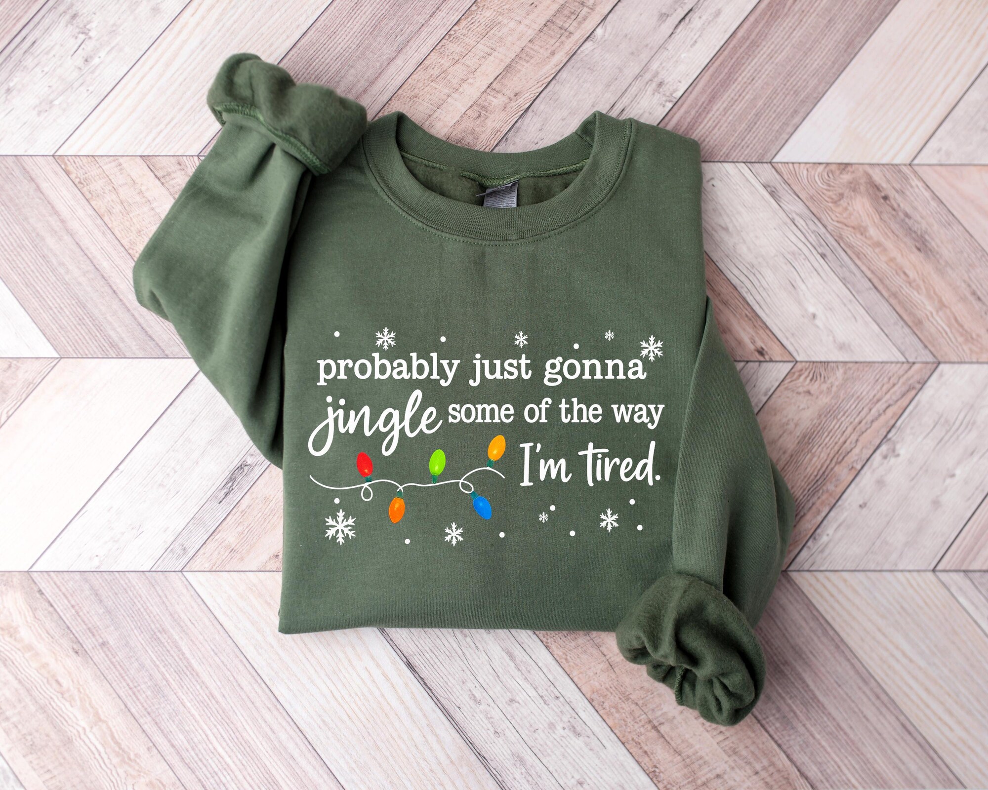 Christmas Jingle Song Sweatshirt, Probably Just Gonna Jingle Some Of The Way I’m Tired Christmas tShirt,Funny Holiday Shirt,Xmas Long Sleeve