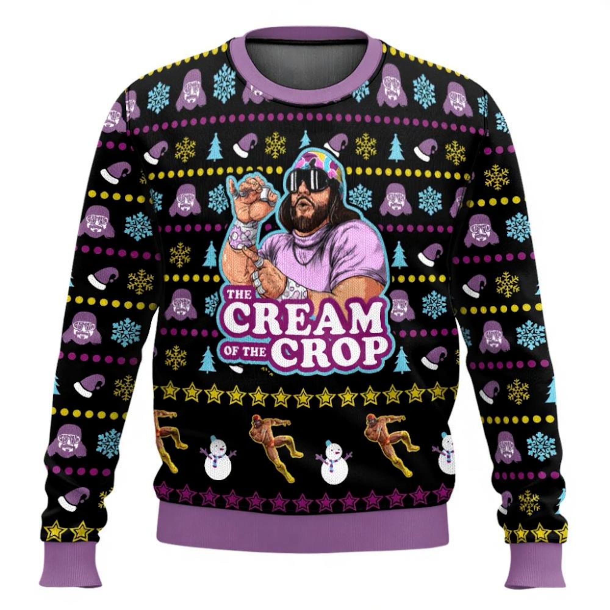 Macho Man The Cream Of The Crop Funny Wrestling Ugly Christmas Sweater