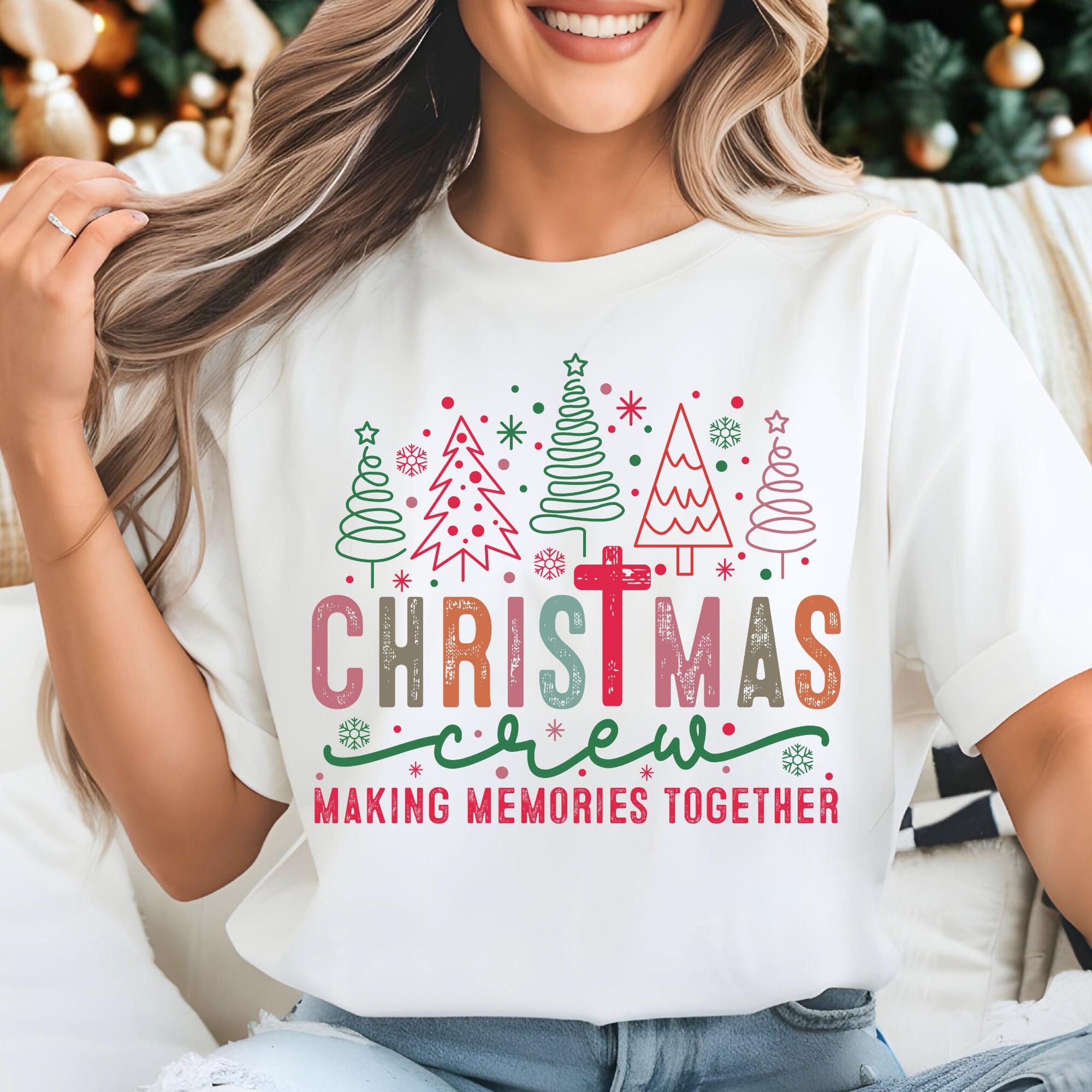 il_2000xN.7270476179_smdq.jpg Christmas Crew Preppy Shirt Family Matching Comfort Colors Youth Shirt Christmast Making Memories Together Tee