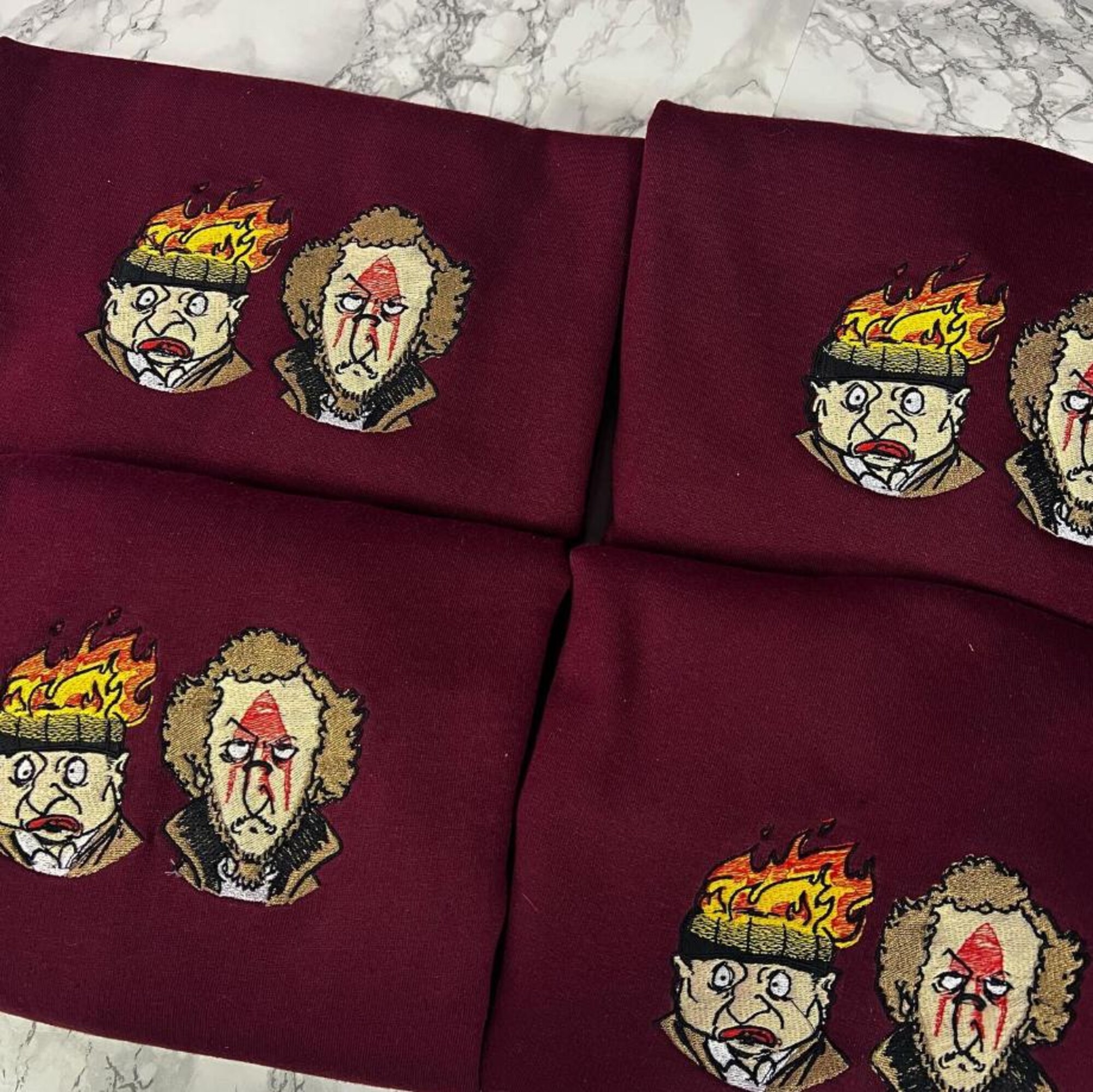 Wet Bandits Embroidered Sweatshirt, Funny Christmas Crewneck, Marv and Harry Embroidery Shirt, Holiday Gift Shirt, 90s Christmas Movie Tee