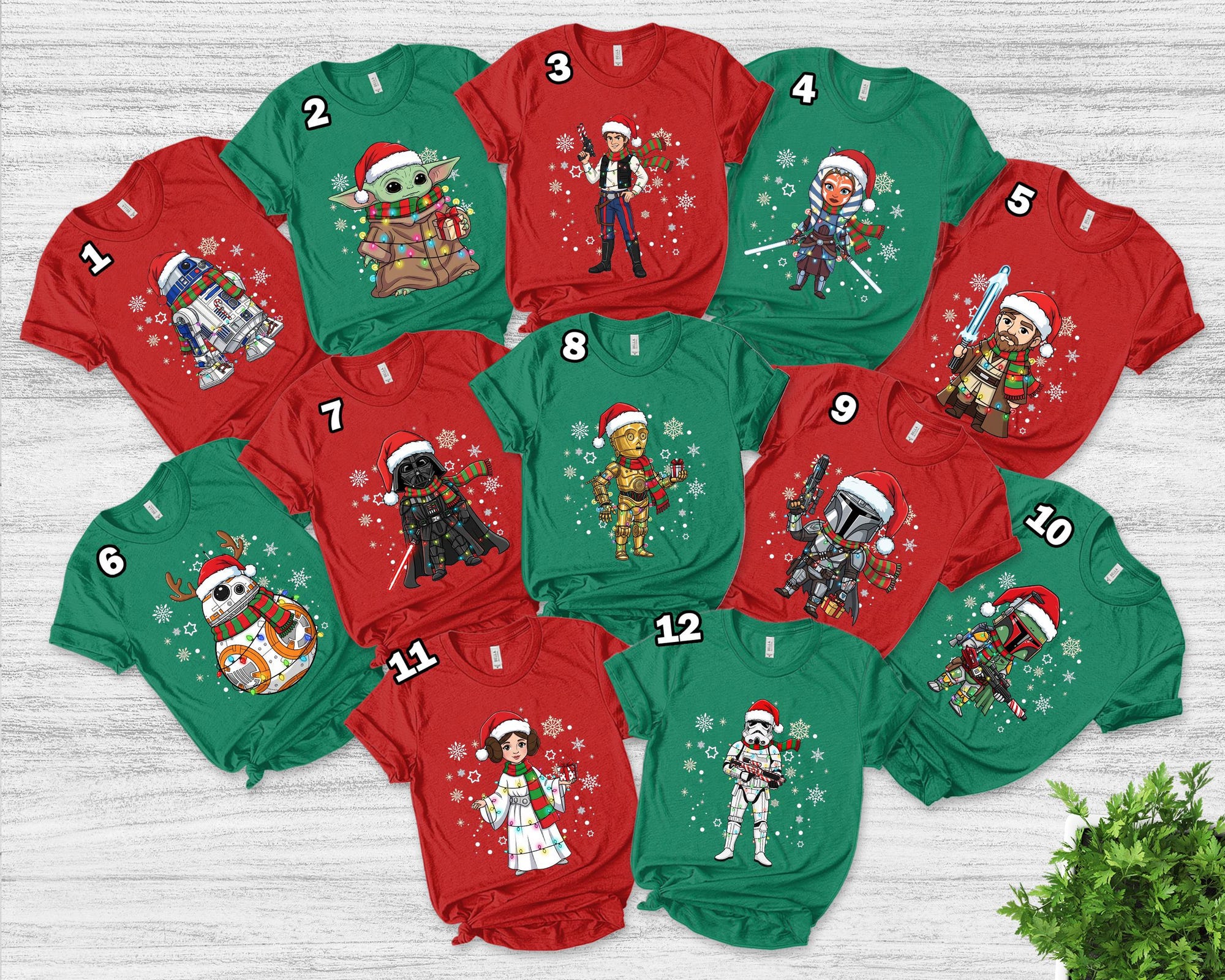 Disney Star Wars Family Christmas Shirts, Santa Darth Vader R2-D2 C-3PO Xmas, Galaxy’s Edge Christmas Holiday Gift Shirts, Disney tee UN3D04